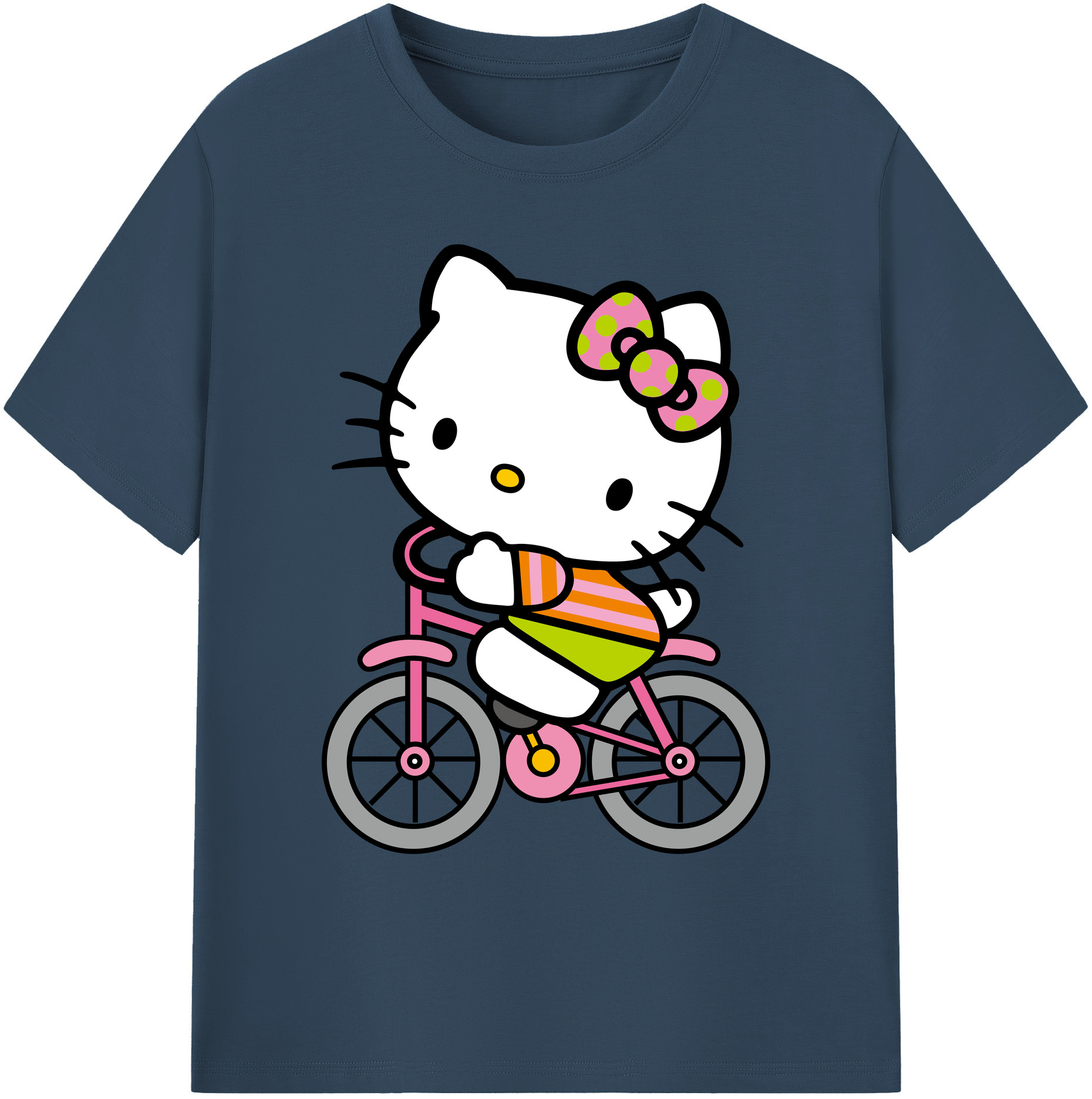 （画像用） Hello Kitty ハローキティ 綿100％ メンズ半袖Tシャツ｜肌触りやわらか＆通気性