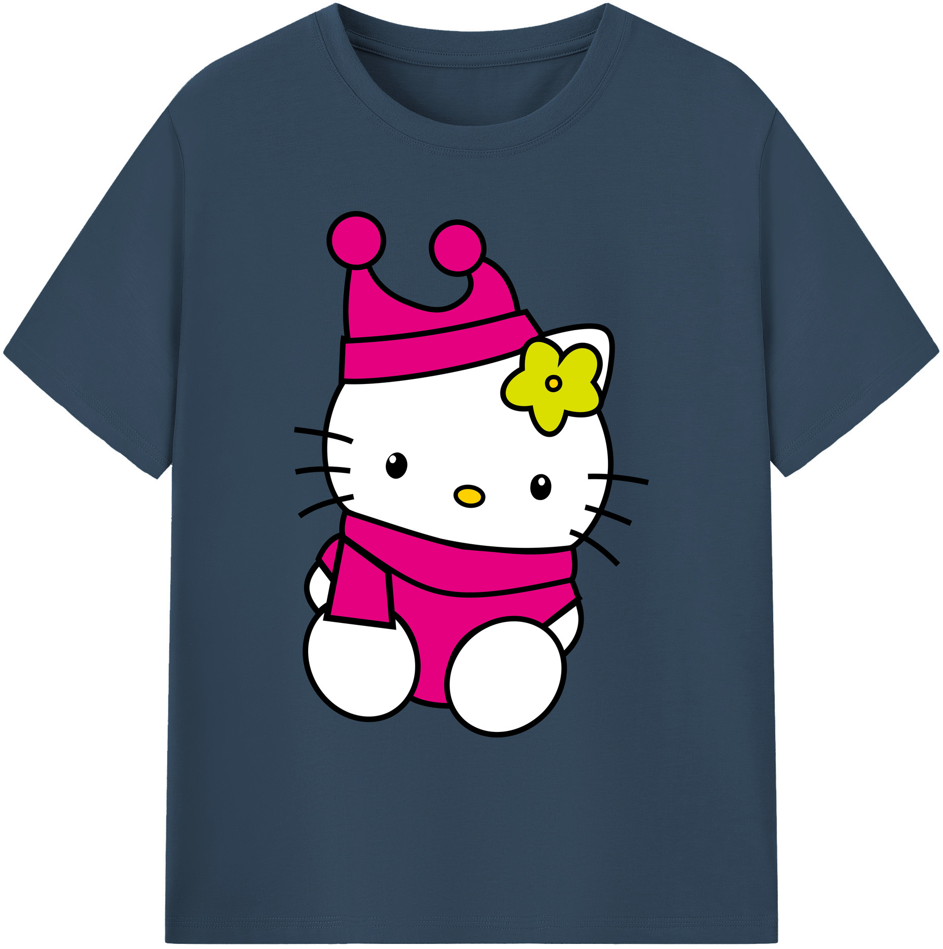 （画像用） Hello Kitty ハローキティ 綿100％ メンズ半袖Tシャツ｜肌触りやわらか＆通気性
