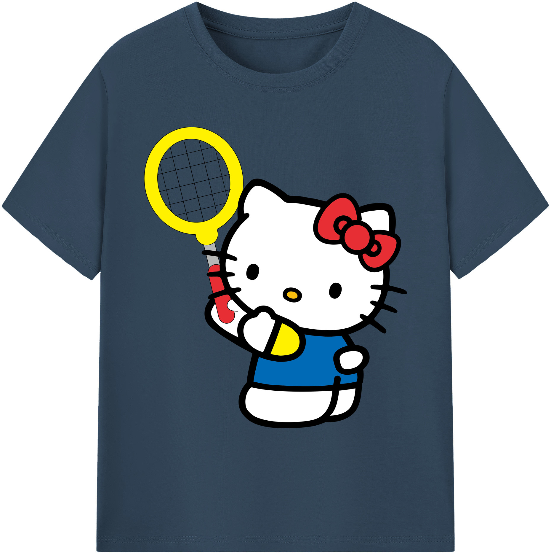 （画像用） Hello Kitty ハローキティ 綿100％ メンズ半袖Tシャツ｜肌触りやわらか＆通気性