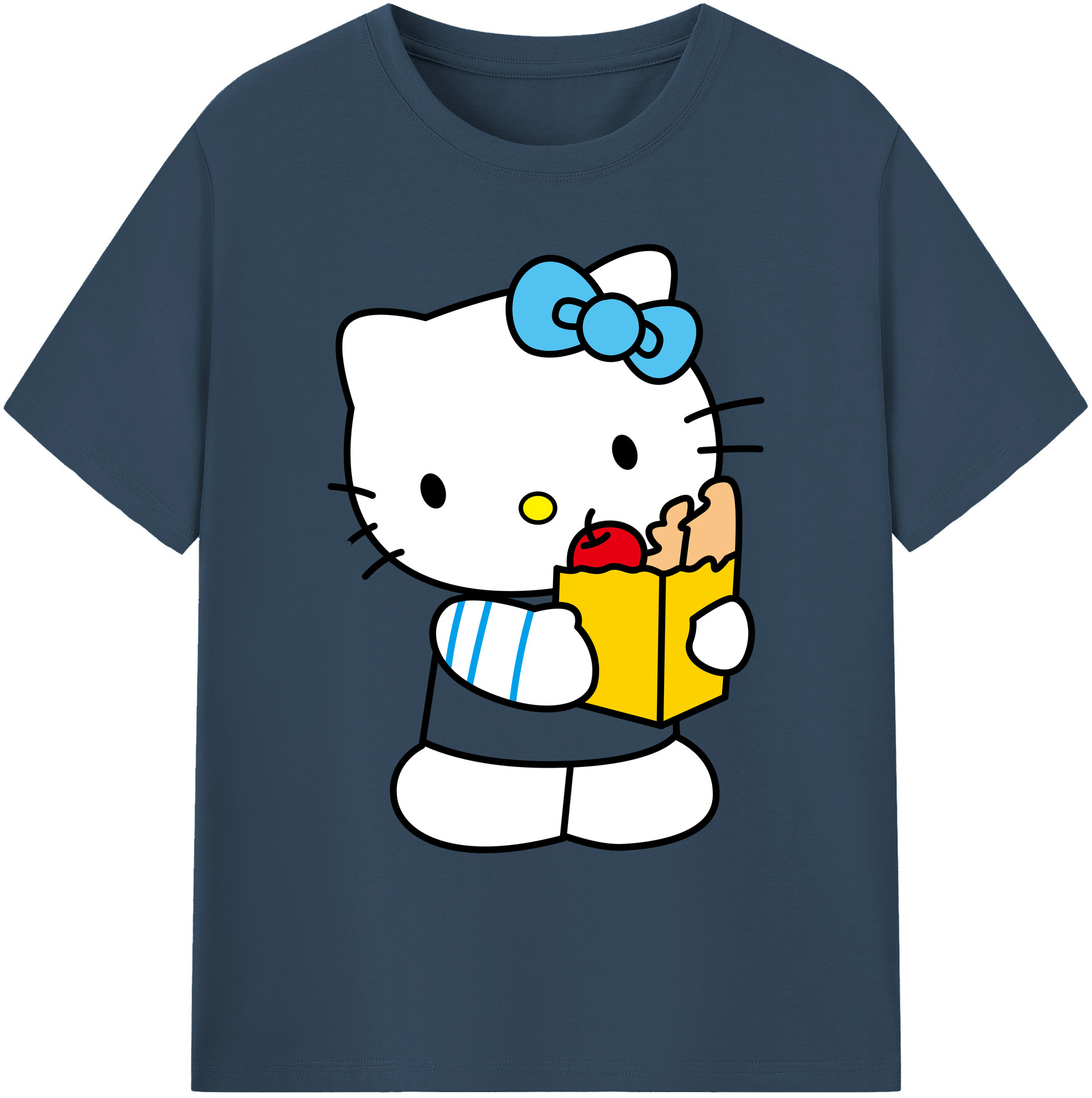 （画像用） Hello Kitty ハローキティ 綿100％ メンズ半袖Tシャツ｜肌触りやわらか＆通気性