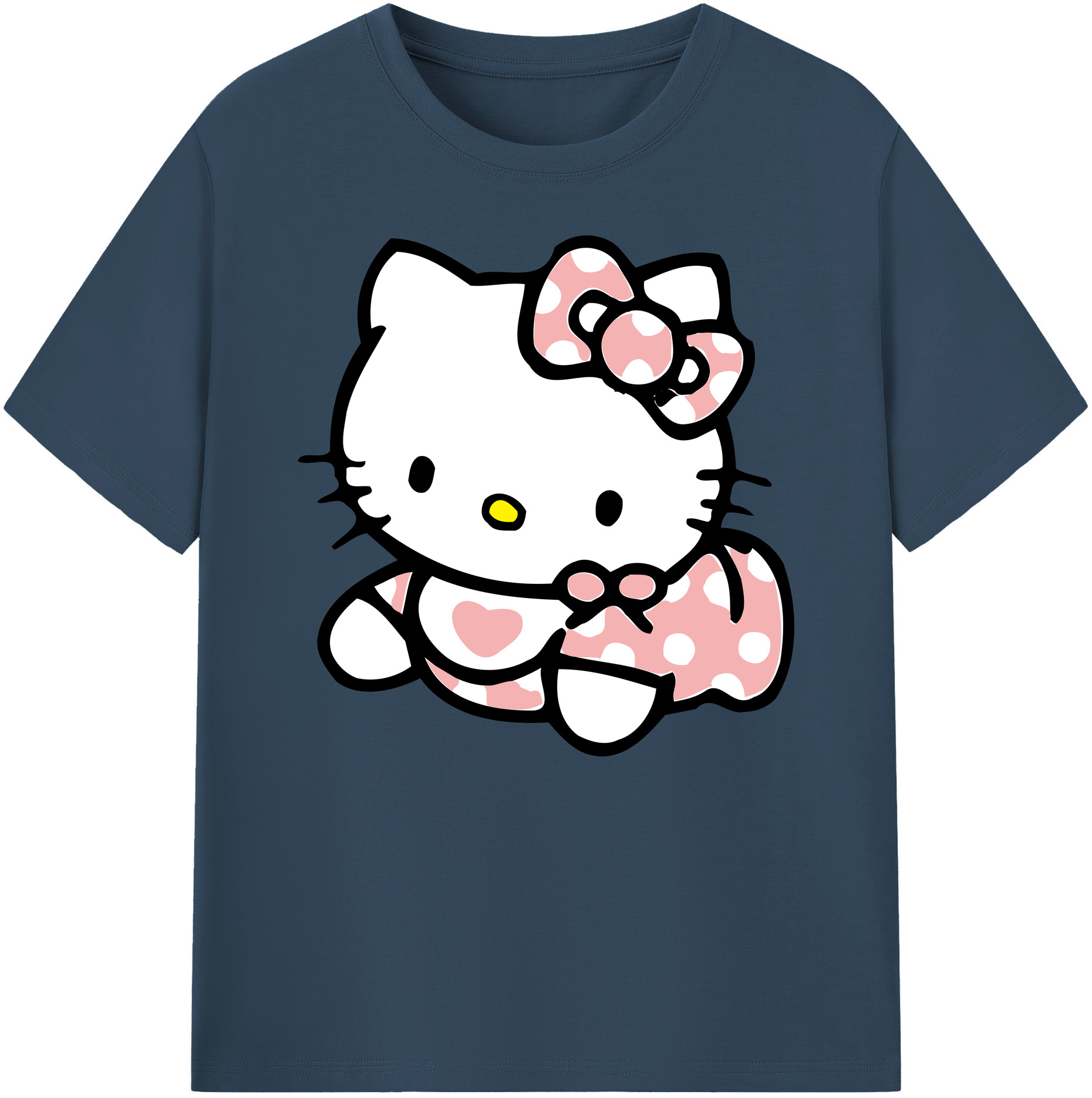 （画像用） Hello Kitty ハローキティ 綿100％ メンズ半袖Tシャツ｜肌触りやわらか＆通気性
