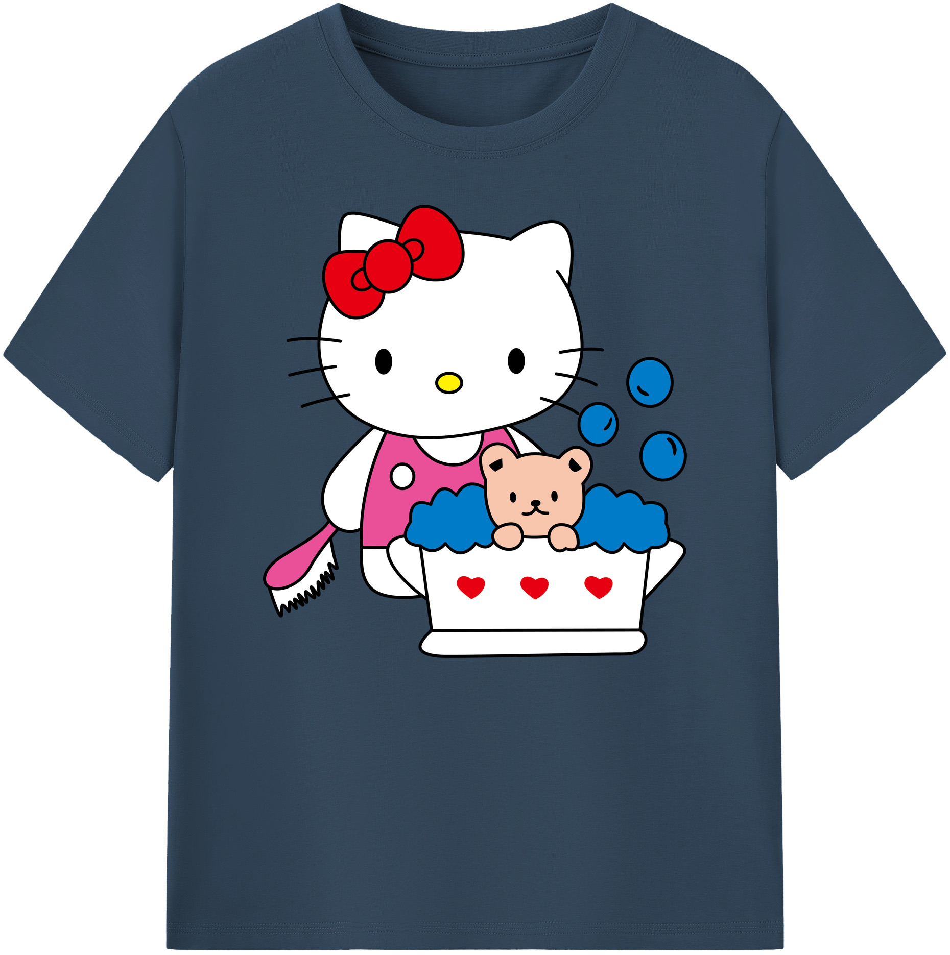 （画像用） Hello Kitty ハローキティ 綿100％ メンズ半袖Tシャツ｜肌触りやわらか＆通気性