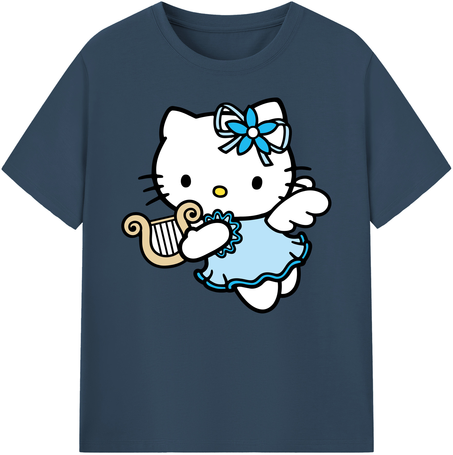 （画像用） Hello Kitty ハローキティ 綿100％ メンズ半袖Tシャツ｜肌触りやわらか＆通気性