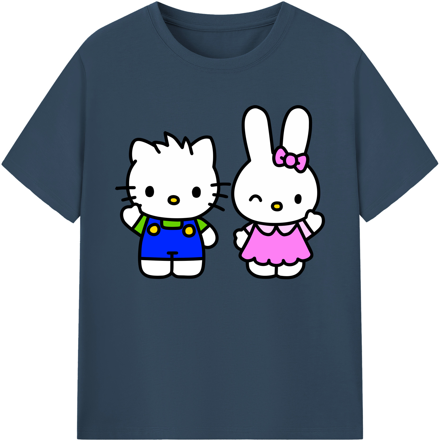 （画像用） Hello Kitty ハローキティ 綿100％ メンズ半袖Tシャツ｜肌触りやわらか＆通気性