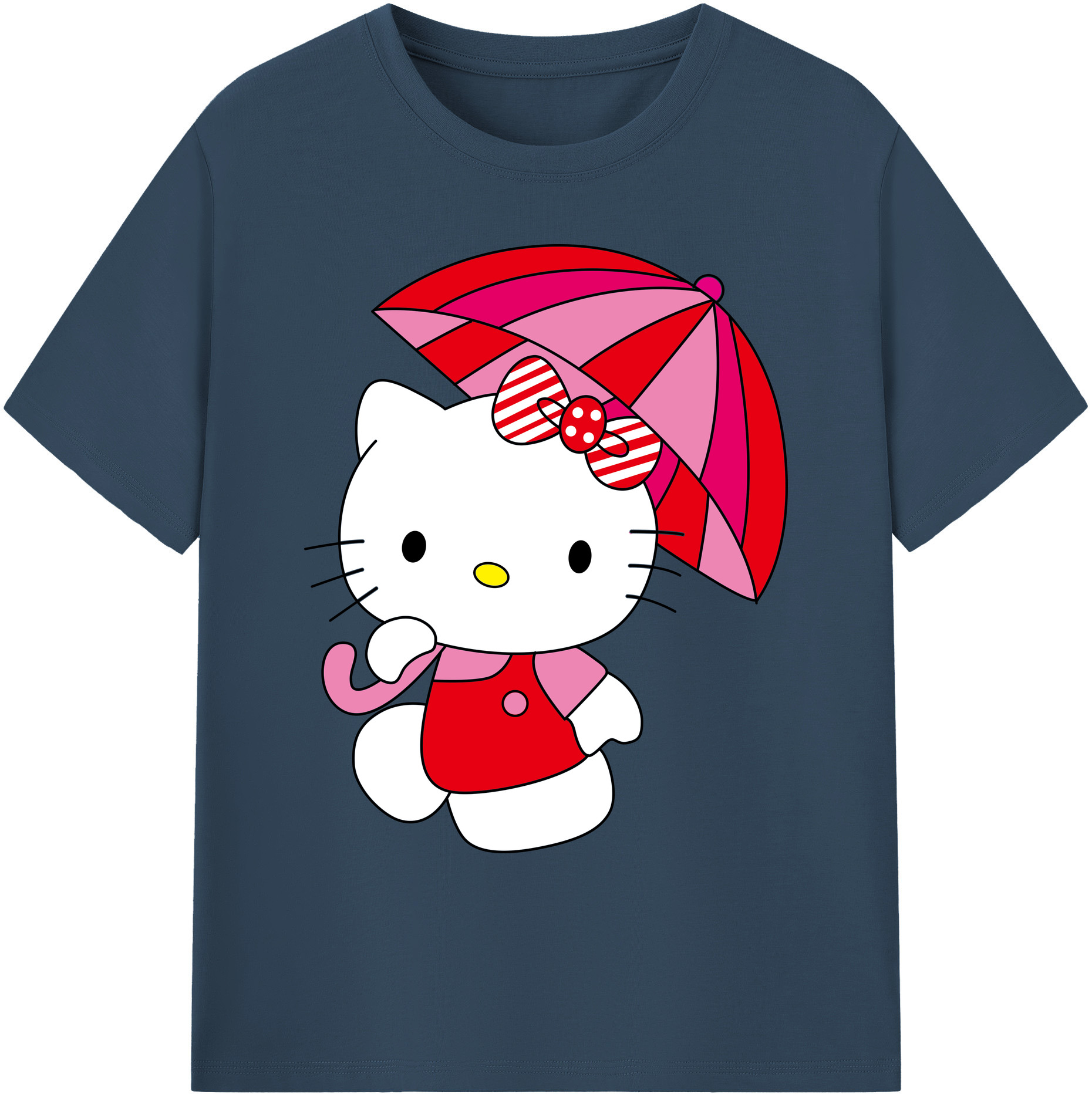 （画像用） Hello Kitty ハローキティ 綿100％ メンズ半袖Tシャツ｜肌触りやわらか＆通気性