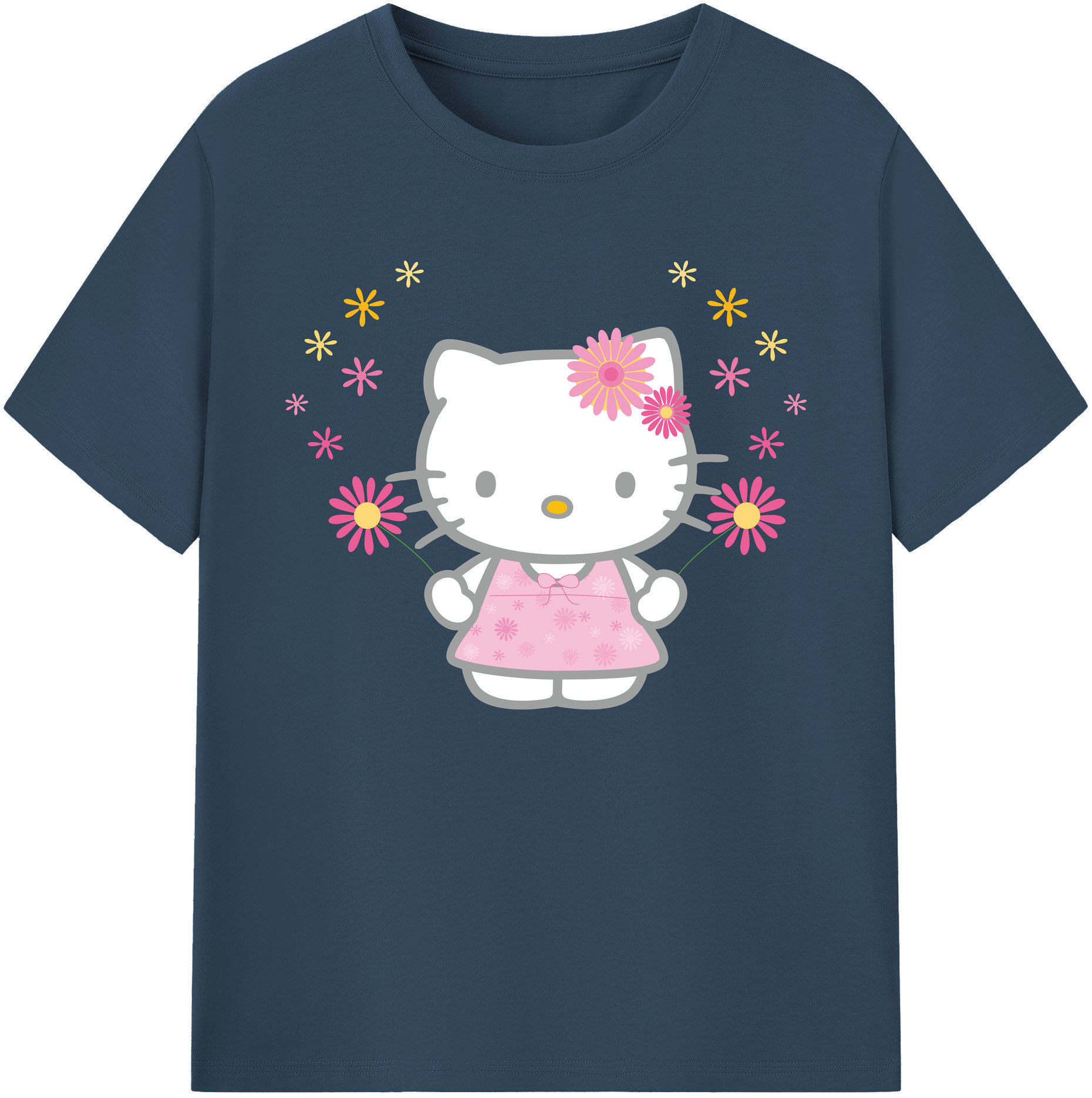 （画像用） Hello Kitty ハローキティ 綿100％ メンズ半袖Tシャツ｜肌触りやわらか＆通気性