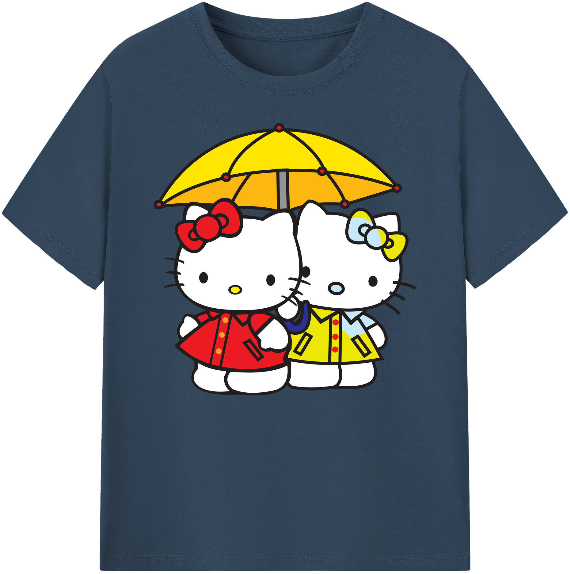 （画像用） Hello Kitty ハローキティ 綿100％ メンズ半袖Tシャツ｜肌触りやわらか＆通気性