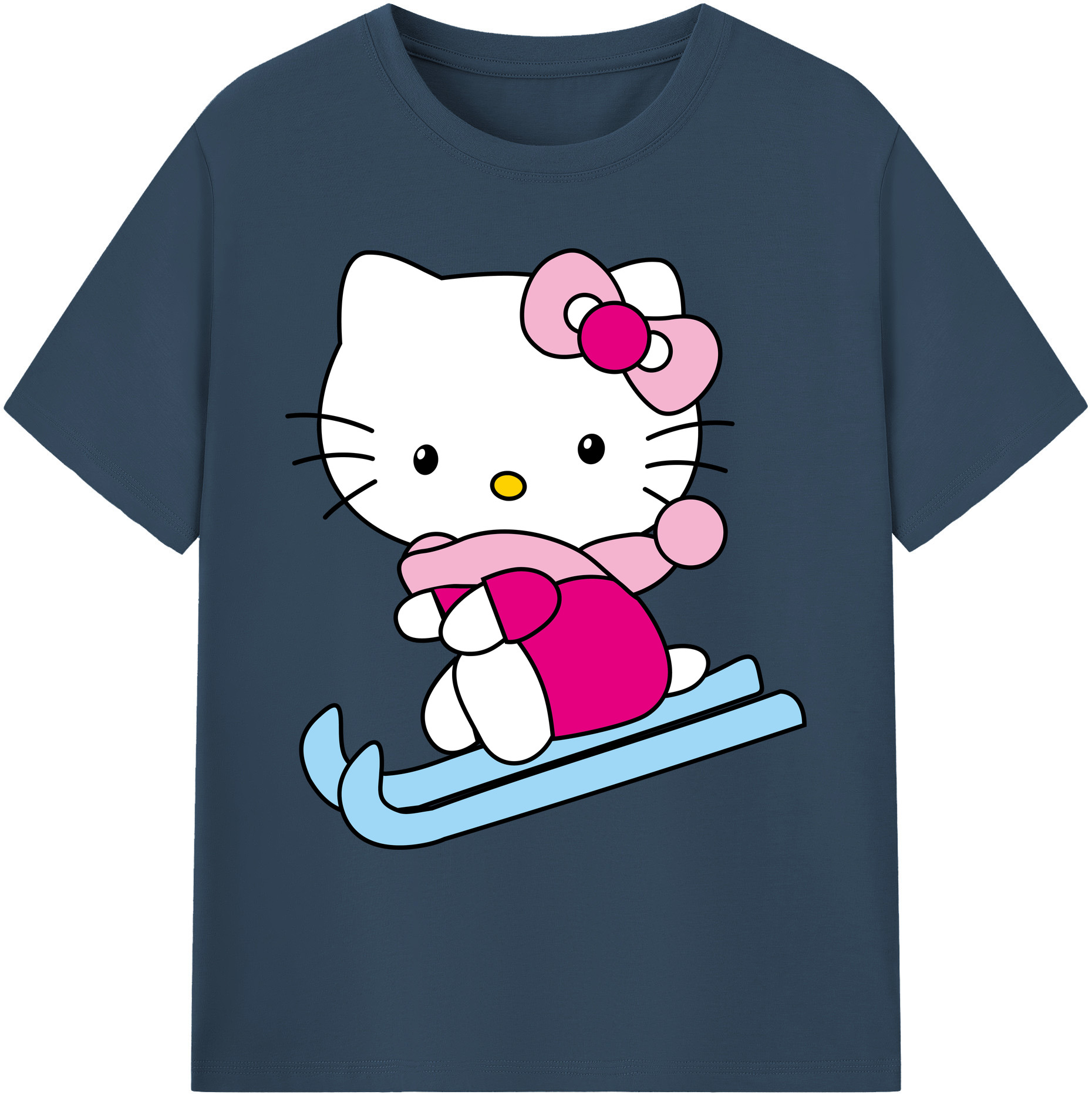 （画像用） Hello Kitty ハローキティ 綿100％ メンズ半袖Tシャツ｜肌触りやわらか＆通気性