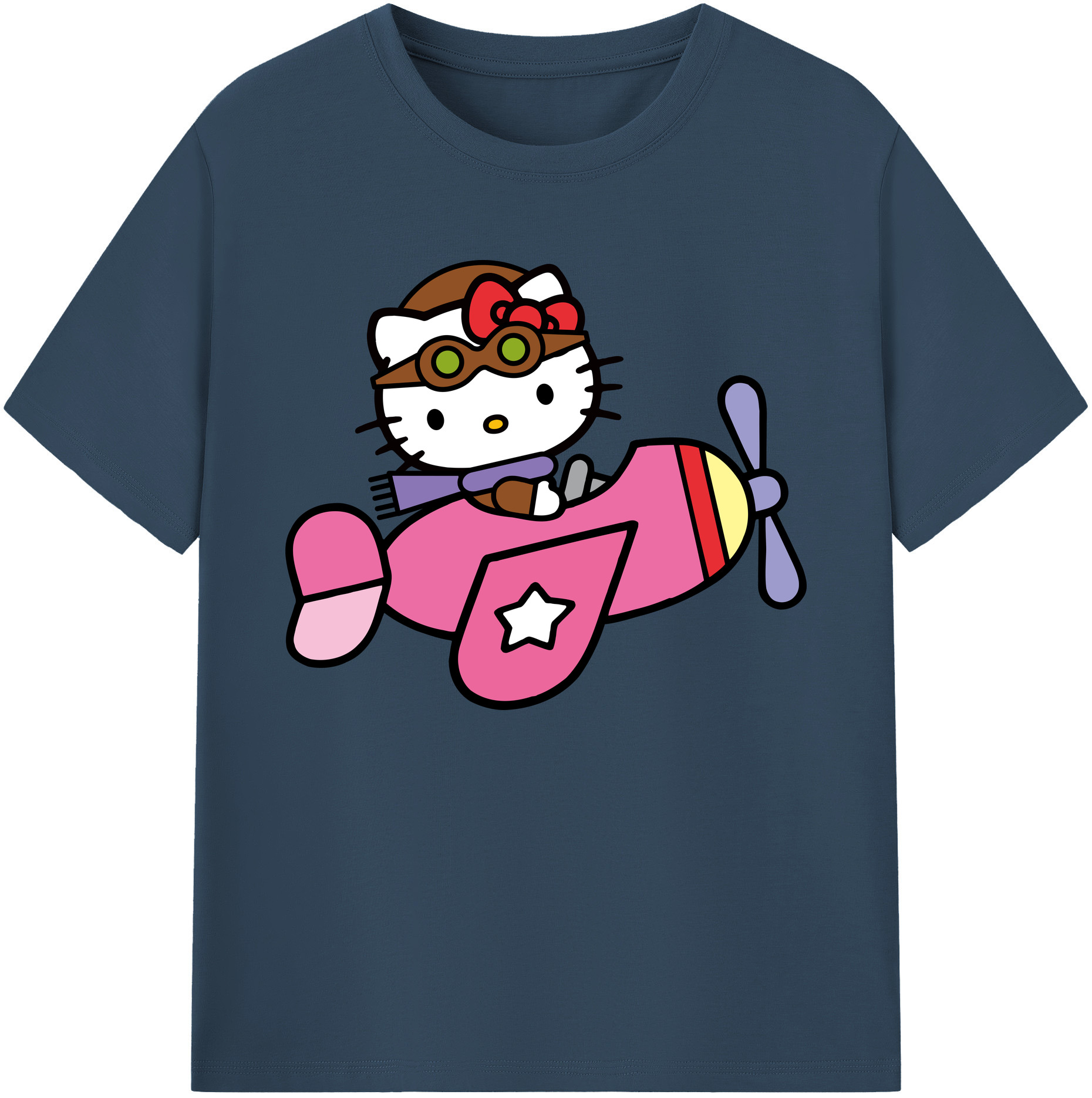 （画像用） Hello Kitty ハローキティ 綿100％ メンズ半袖Tシャツ｜肌触りやわらか＆通気性