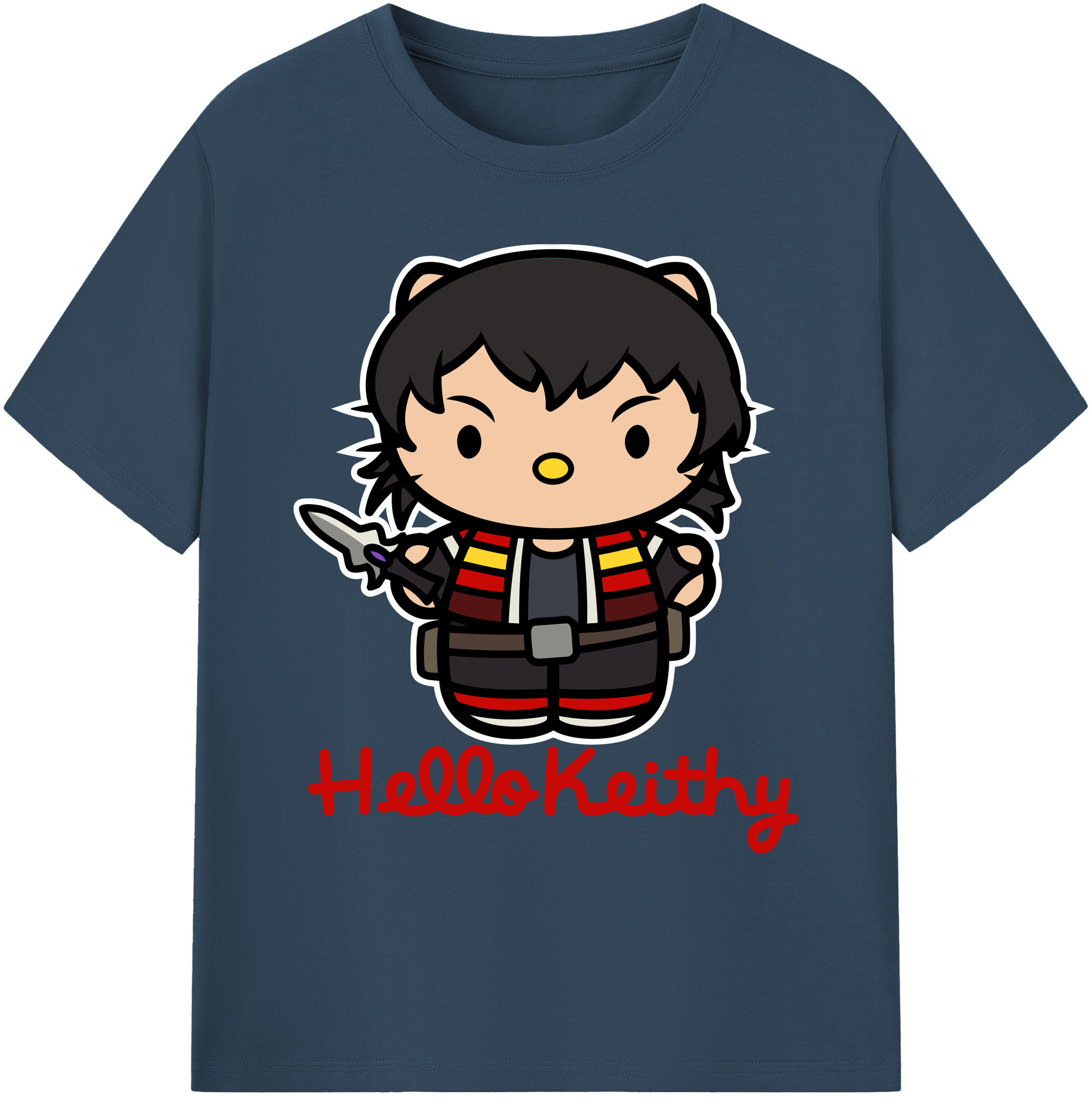 （画像用） Hello Kitty ハローキティ 綿100％ メンズ半袖Tシャツ｜肌触りやわらか＆通気性