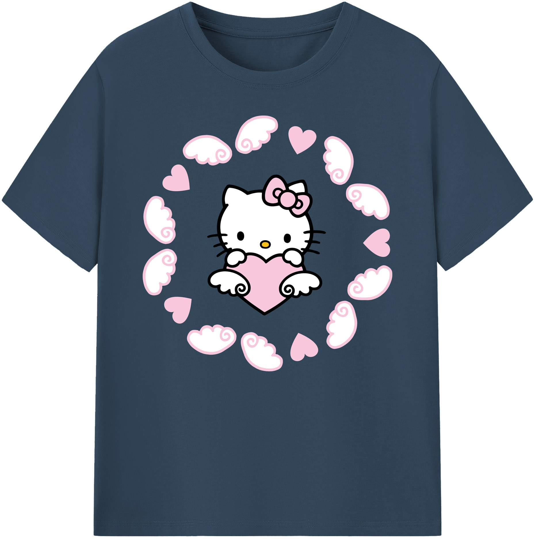 （画像用） Hello Kitty ハローキティ 綿100％ メンズ半袖Tシャツ｜肌触りやわらか＆通気性