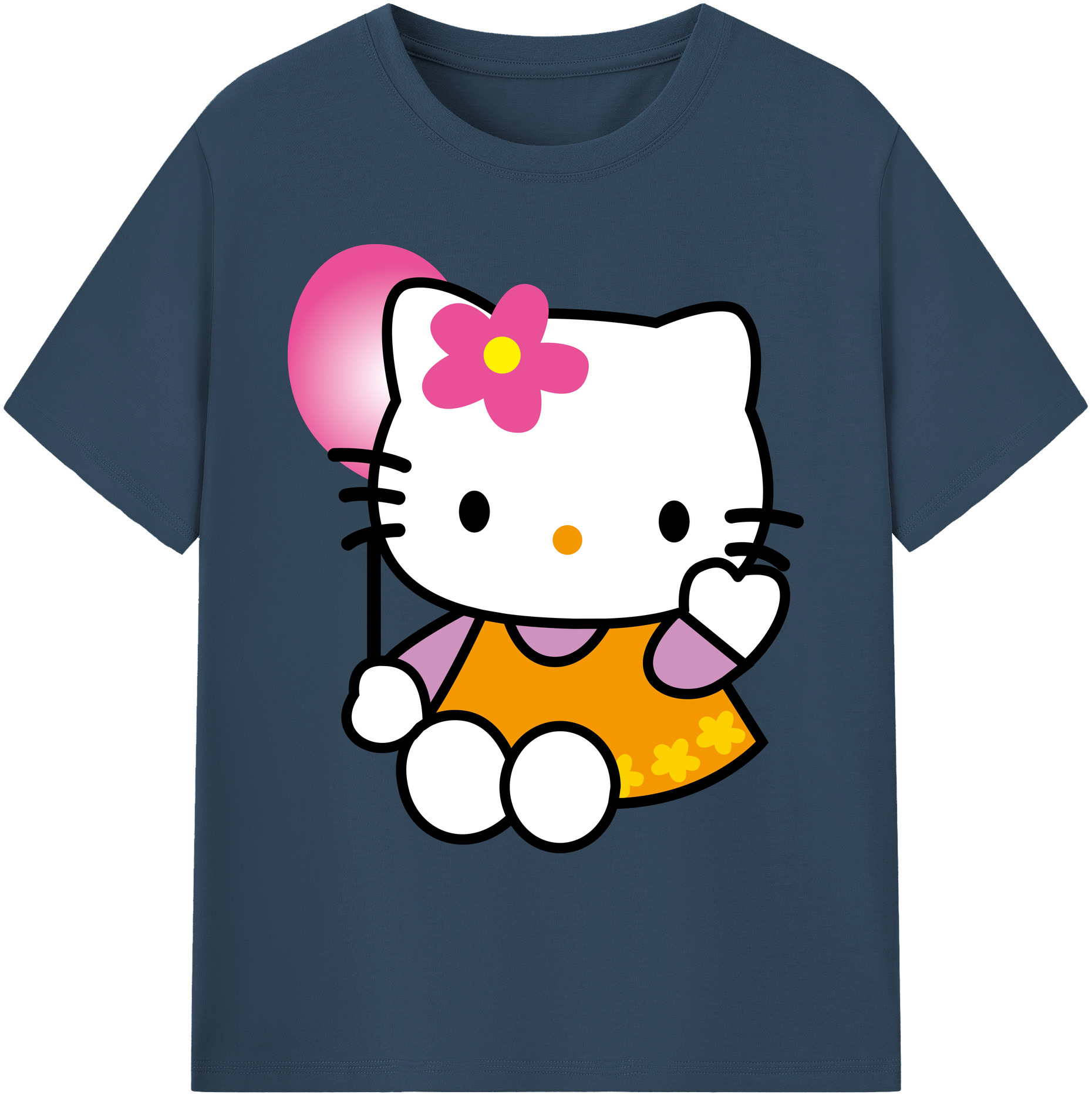 （画像用） Hello Kitty ハローキティ 綿100％ メンズ半袖Tシャツ｜肌触りやわらか＆通気性