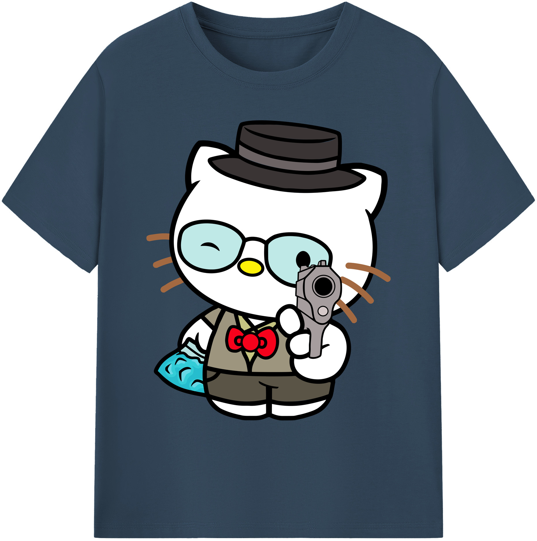 （画像用） Hello Kitty ハローキティ 綿100％ メンズ半袖Tシャツ｜肌触りやわらか＆通気性