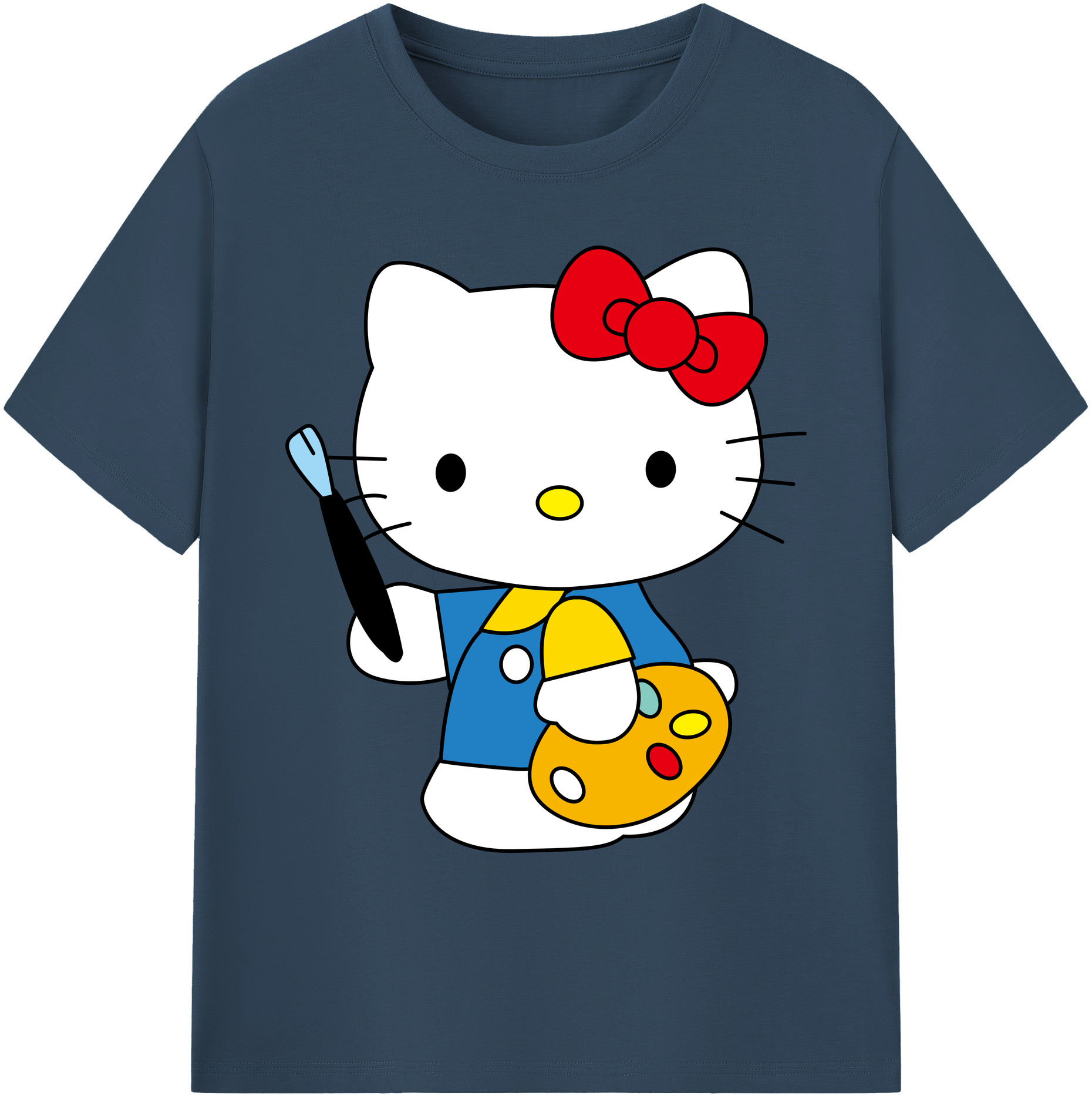 （画像用） Hello Kitty ハローキティ 綿100％ メンズ半袖Tシャツ｜肌触りやわらか＆通気性