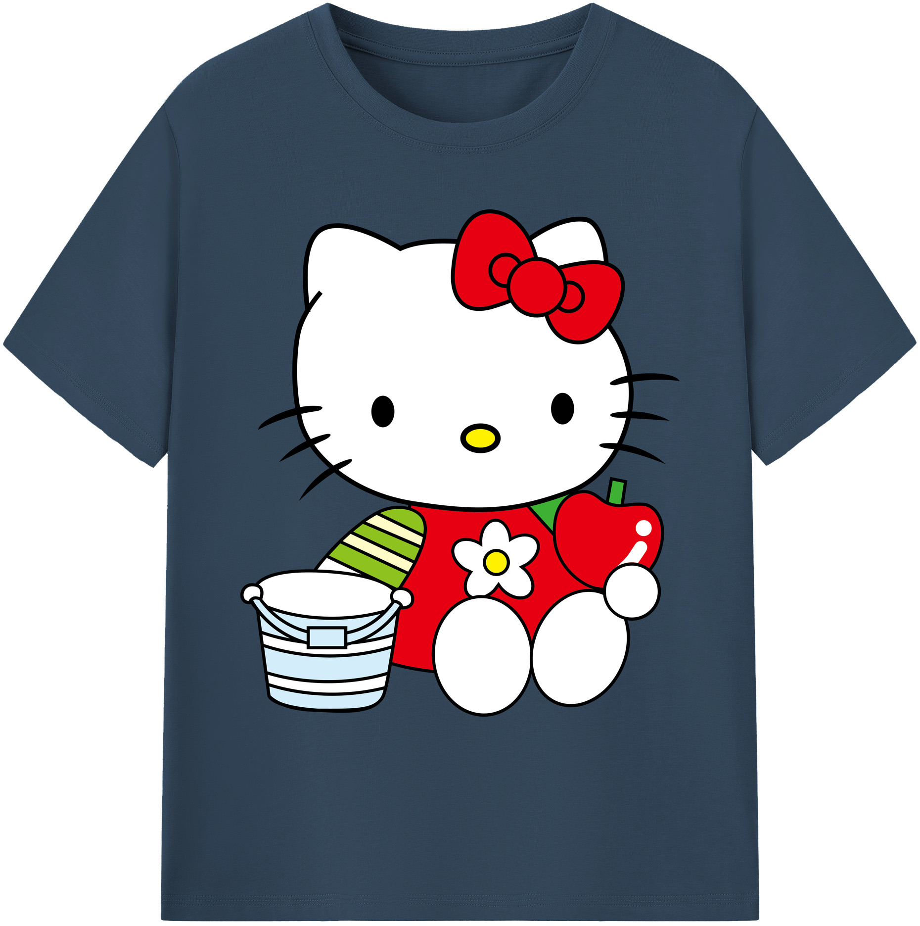 （画像用） Hello Kitty ハローキティ 綿100％ メンズ半袖Tシャツ｜肌触りやわらか＆通気性