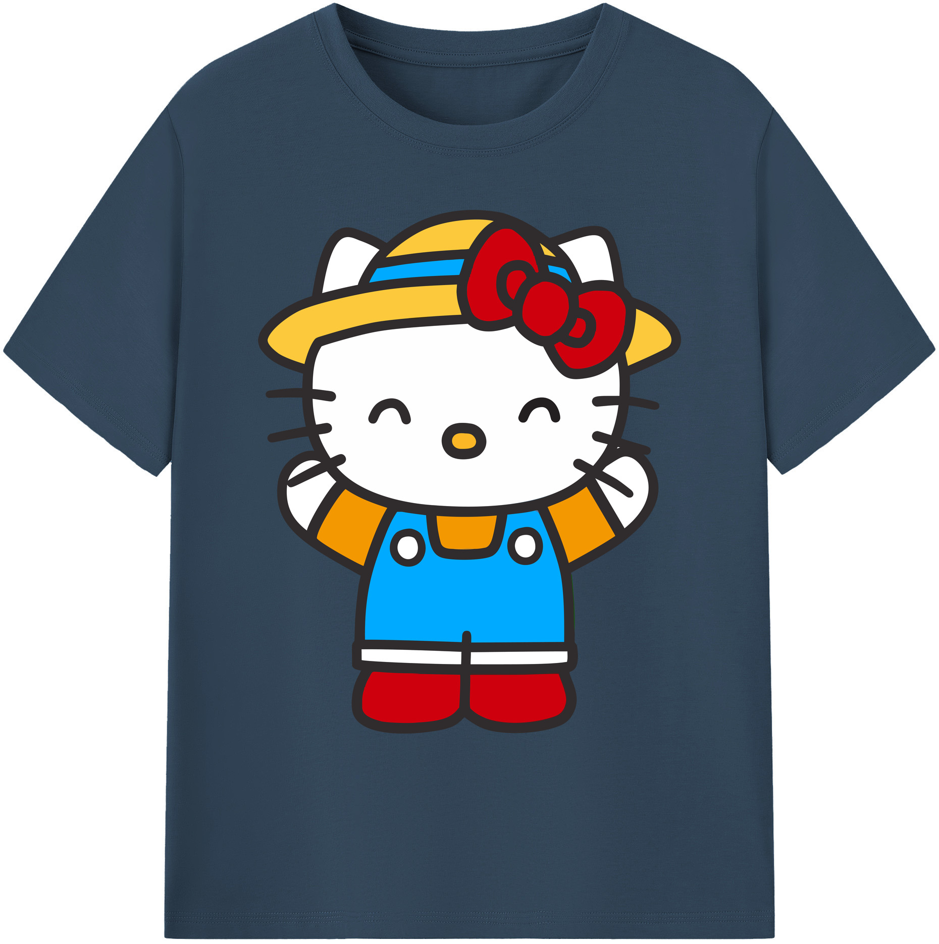 （画像用） Hello Kitty ハローキティ 綿100％ メンズ半袖Tシャツ｜肌触りやわらか＆通気性