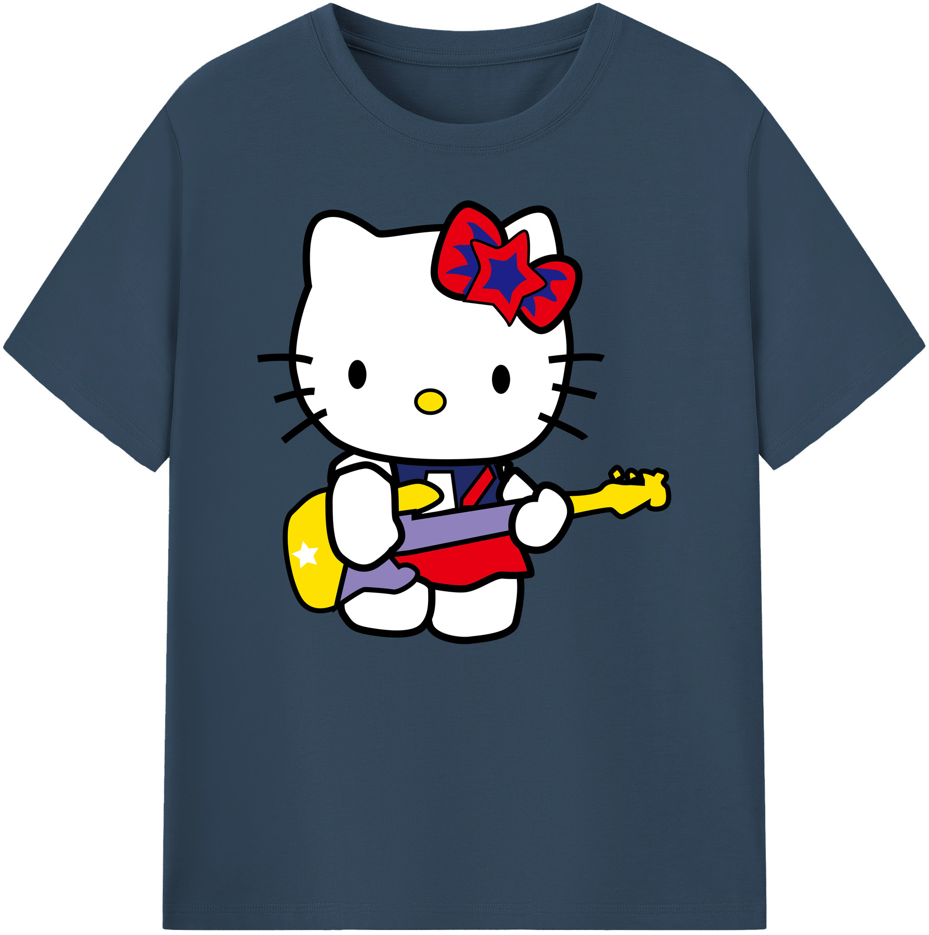 （画像用） Hello Kitty ハローキティ 綿100％ メンズ半袖Tシャツ｜肌触りやわらか＆通気性