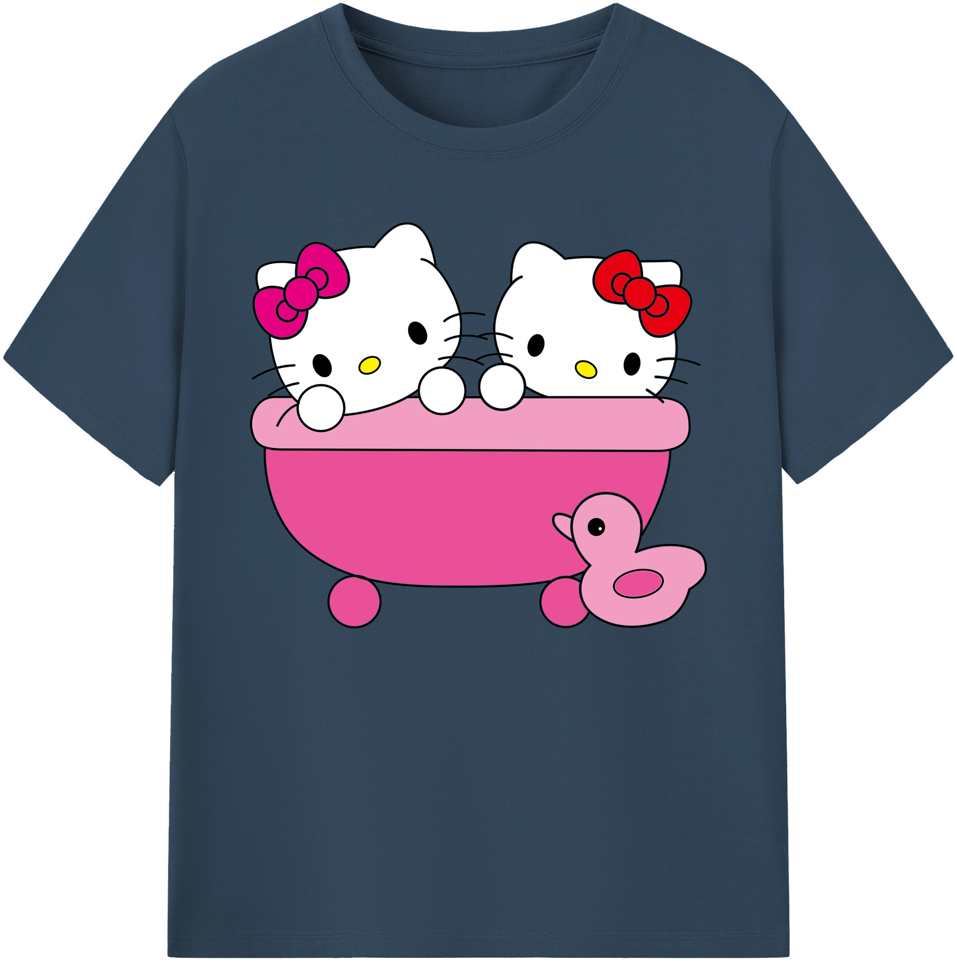 （画像用） Hello Kitty ハローキティ 綿100％ メンズ半袖Tシャツ｜肌触りやわらか＆通気性