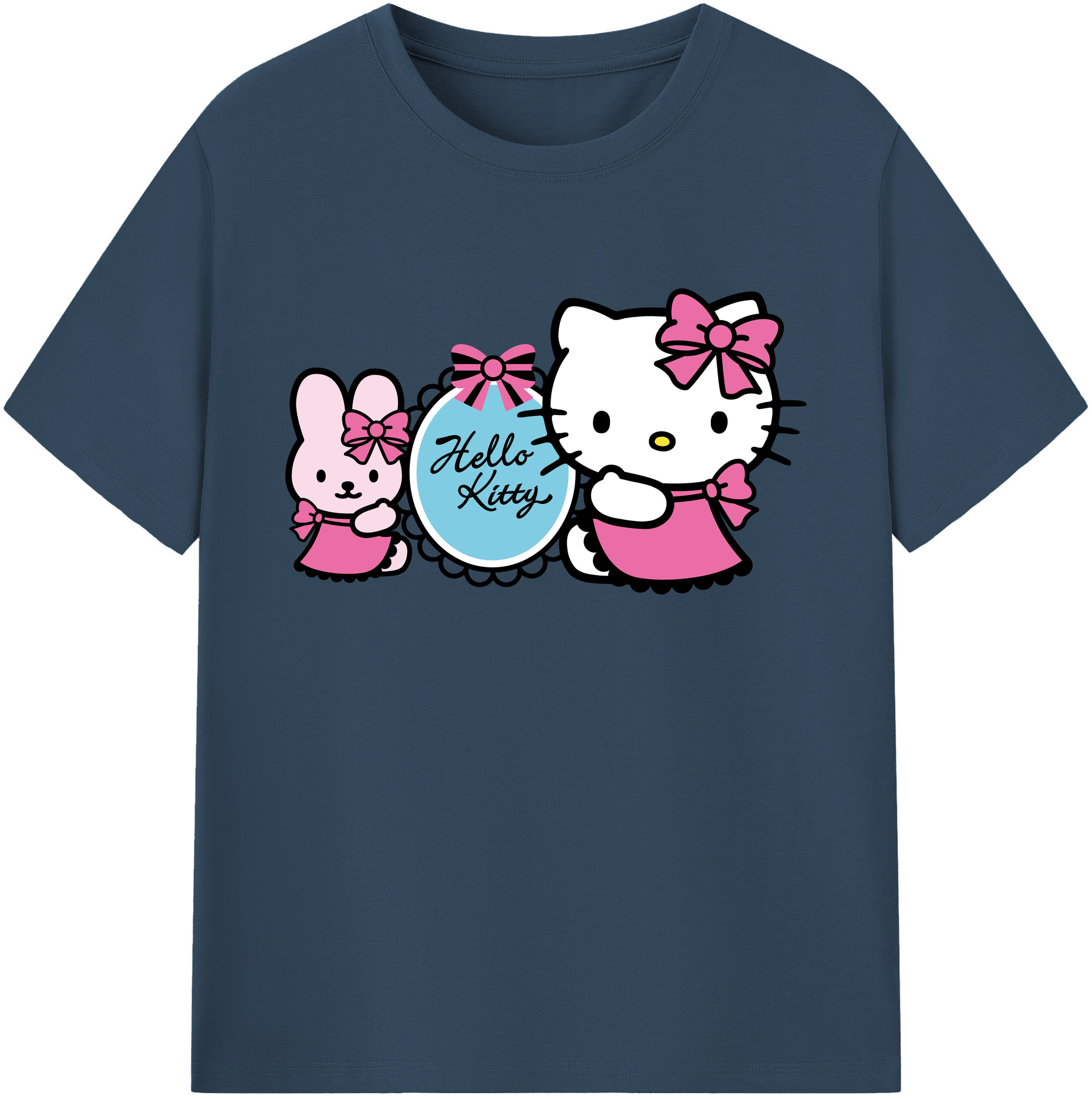 （画像用） Hello Kitty ハローキティ 綿100％ メンズ半袖Tシャツ｜肌触りやわらか＆通気性