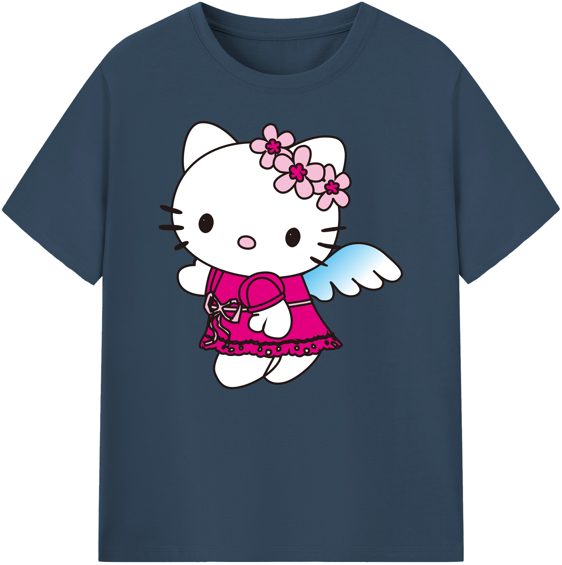 （画像用） Hello Kitty ハローキティ 綿100％ メンズ半袖Tシャツ｜肌触りやわらか＆通気性