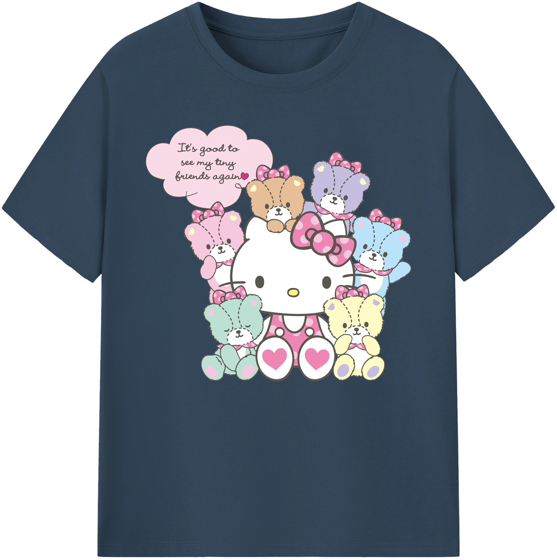 （画像用） Hello Kitty ハローキティ 綿100％ メンズ半袖Tシャツ｜肌触りやわらか＆通気性