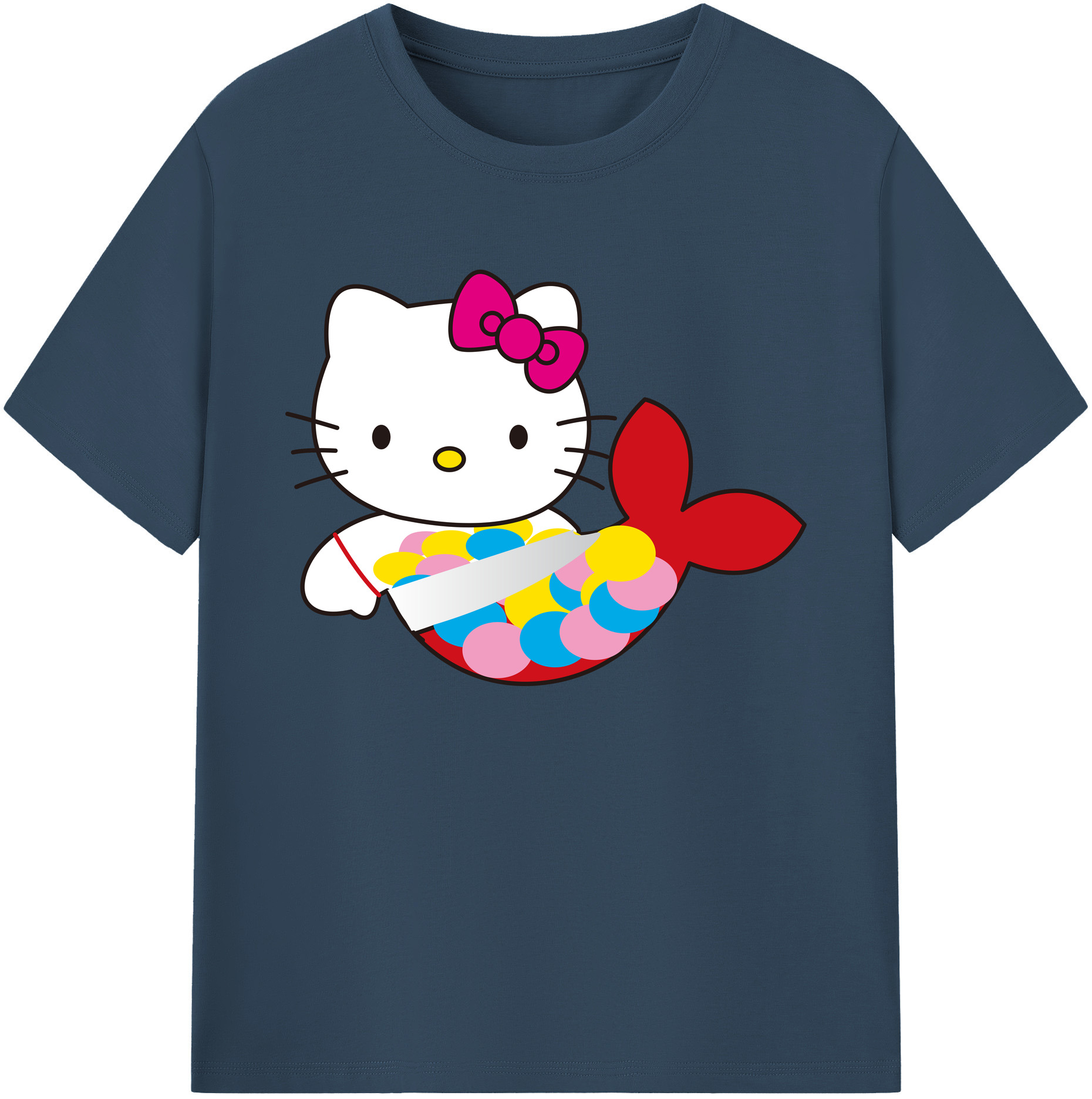 （画像用） Hello Kitty ハローキティ 綿100％ メンズ半袖Tシャツ｜肌触りやわらか＆通気性