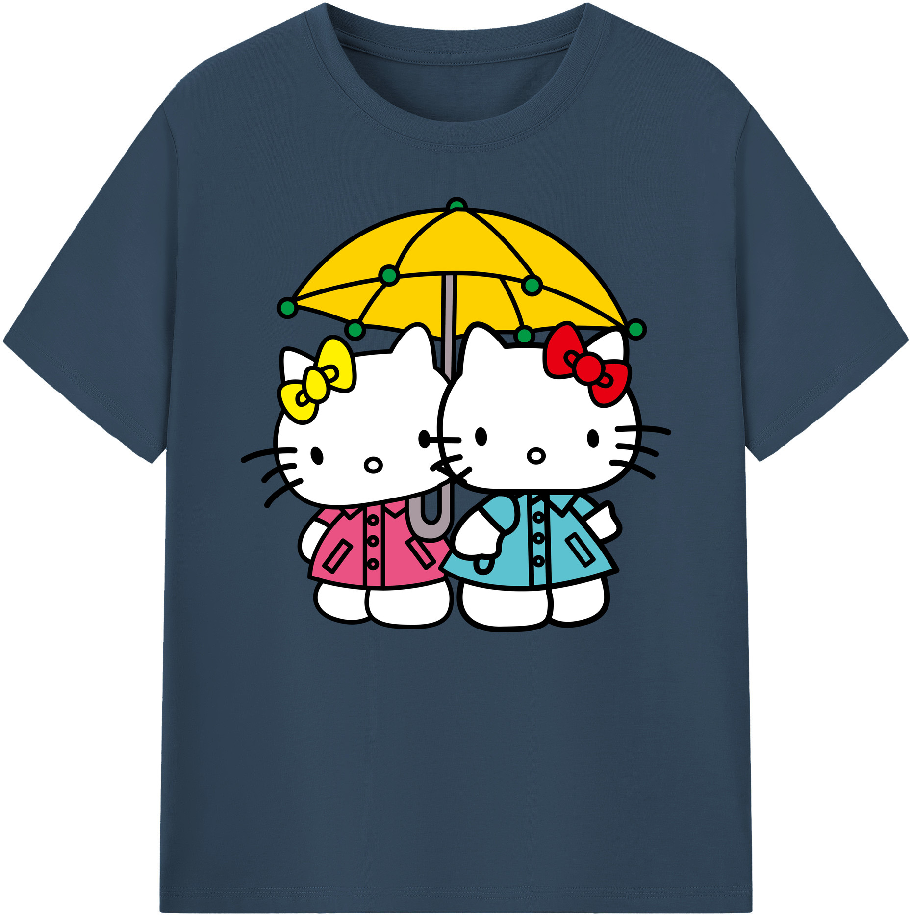 （画像用） Hello Kitty ハローキティ 綿100％ メンズ半袖Tシャツ｜肌触りやわらか＆通気性