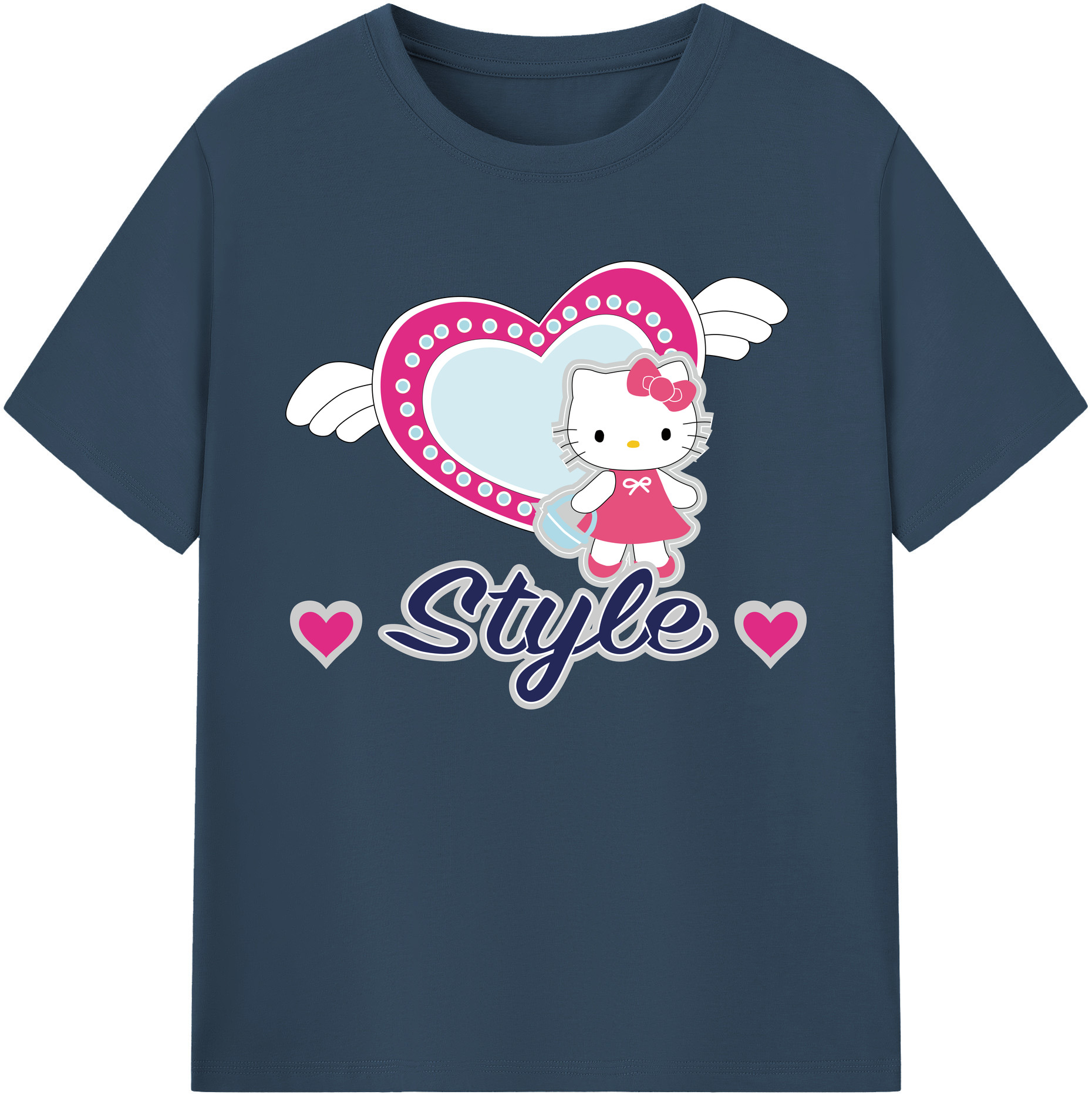 （画像用） Hello Kitty ハローキティ 綿100％ メンズ半袖Tシャツ｜肌触りやわらか＆通気性