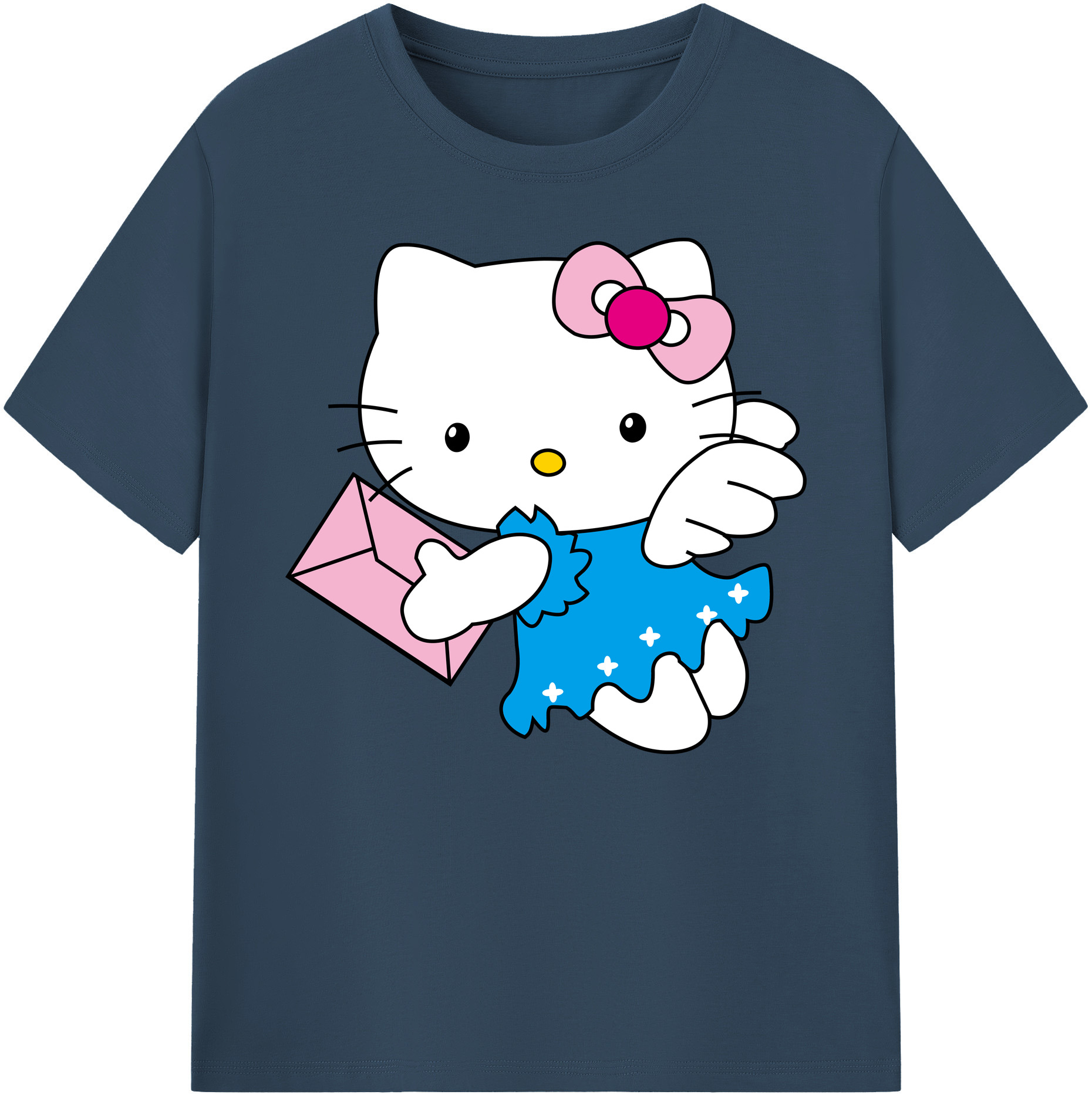 （画像用） Hello Kitty ハローキティ 綿100％ メンズ半袖Tシャツ｜肌触りやわらか＆通気性