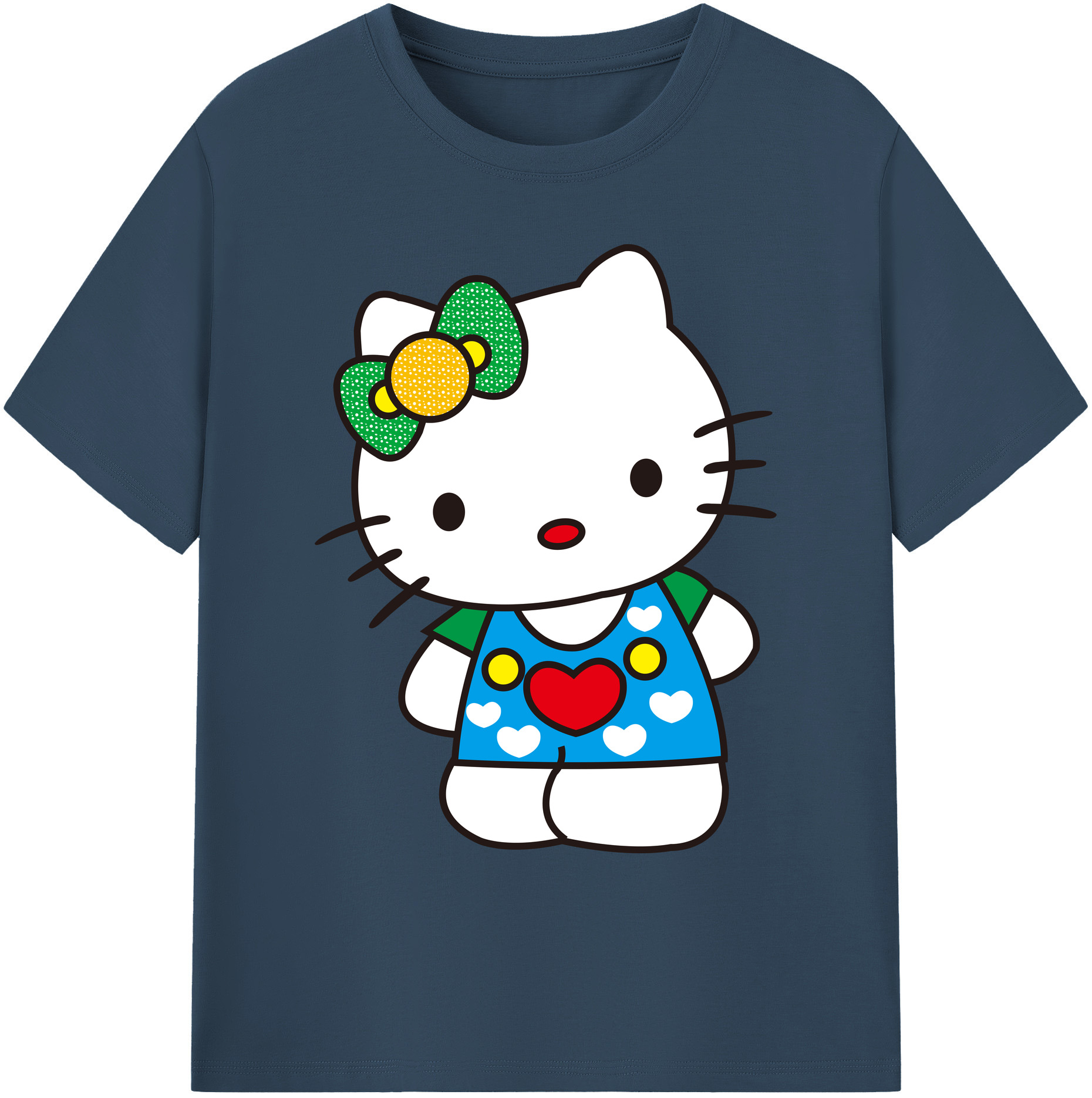 （画像用） Hello Kitty ハローキティ 綿100％ メンズ半袖Tシャツ｜肌触りやわらか＆通気性