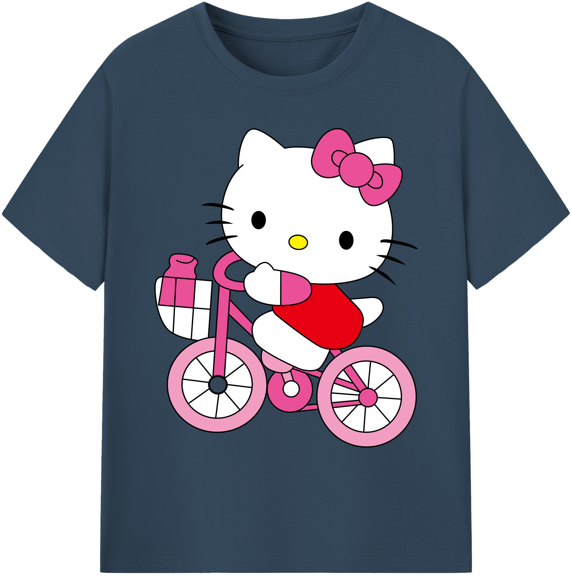 （画像用） Hello Kitty ハローキティ 綿100％ メンズ半袖Tシャツ｜肌触りやわらか＆通気性