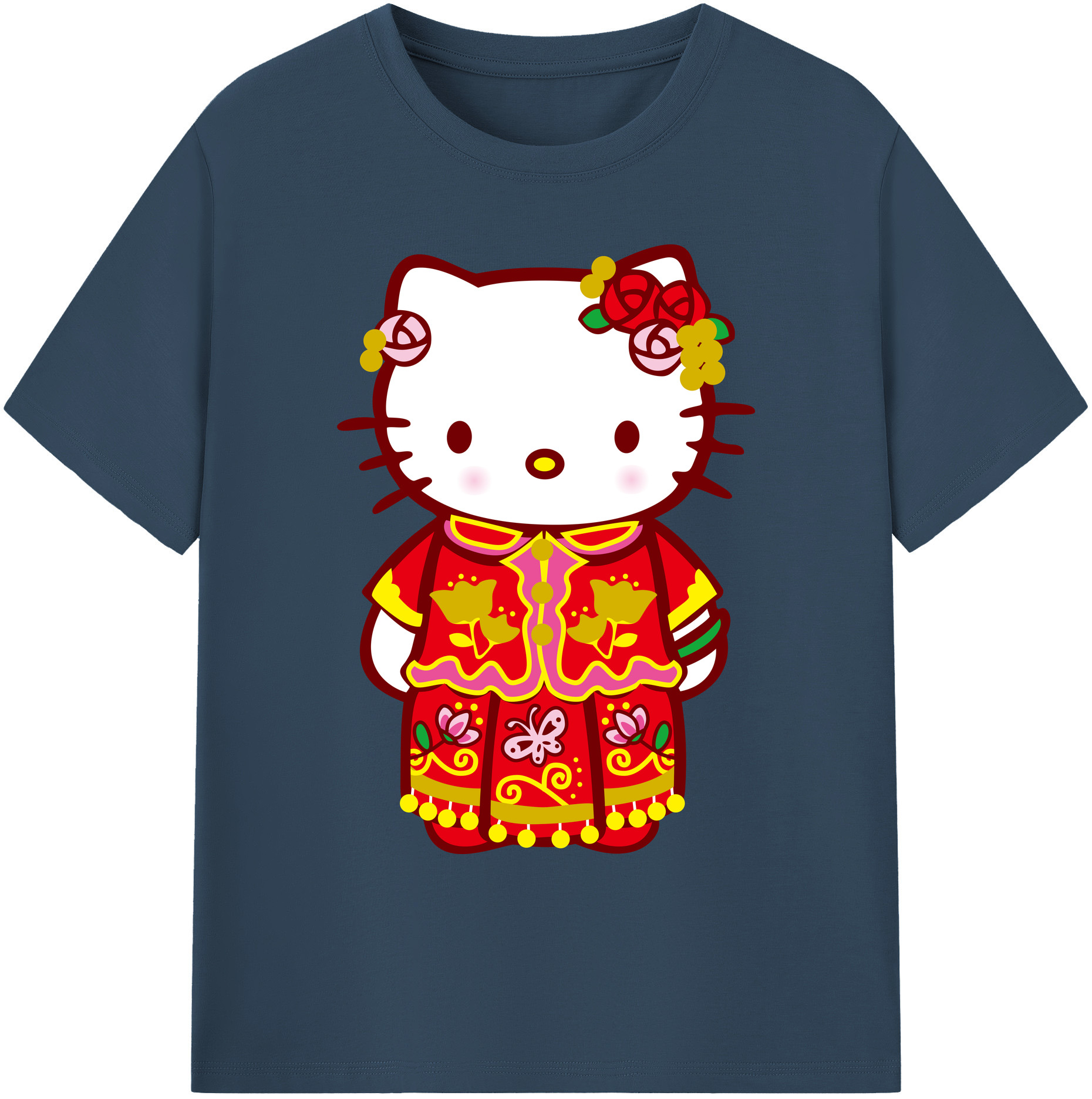（画像用） Hello Kitty ハローキティ 綿100％ メンズ半袖Tシャツ｜肌触りやわらか＆通気性
