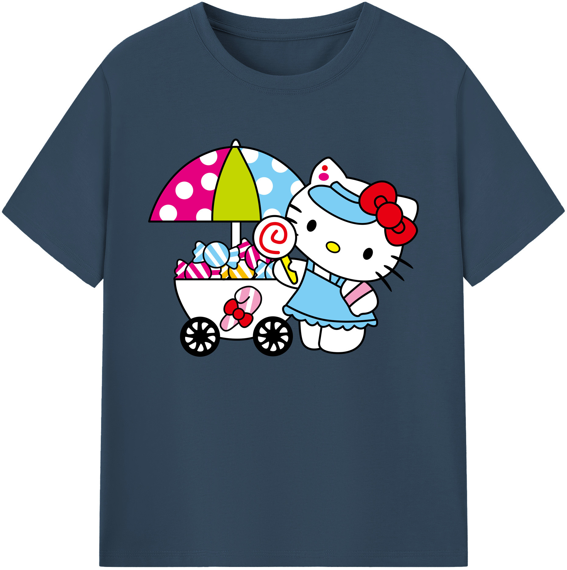 （画像用） Hello Kitty ハローキティ 綿100％ メンズ半袖Tシャツ｜肌触りやわらか＆通気性