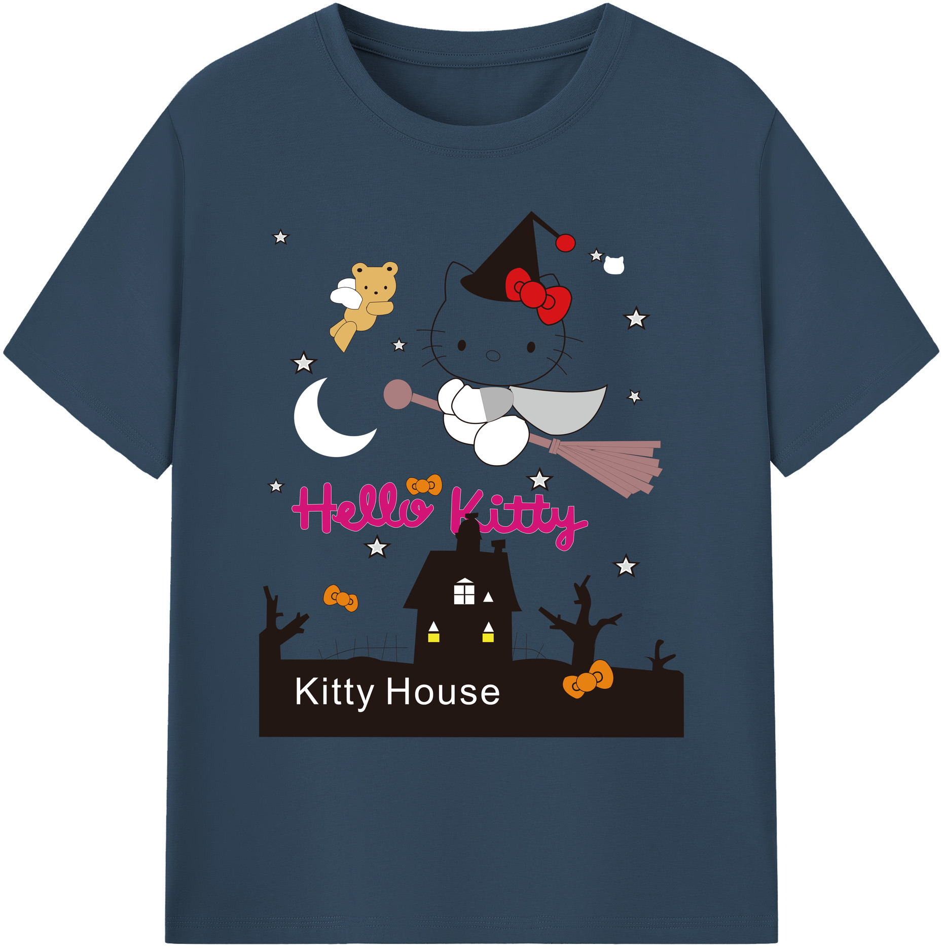 （画像用） Hello Kitty ハローキティ 綿100％ メンズ半袖Tシャツ｜肌触りやわらか＆通気性