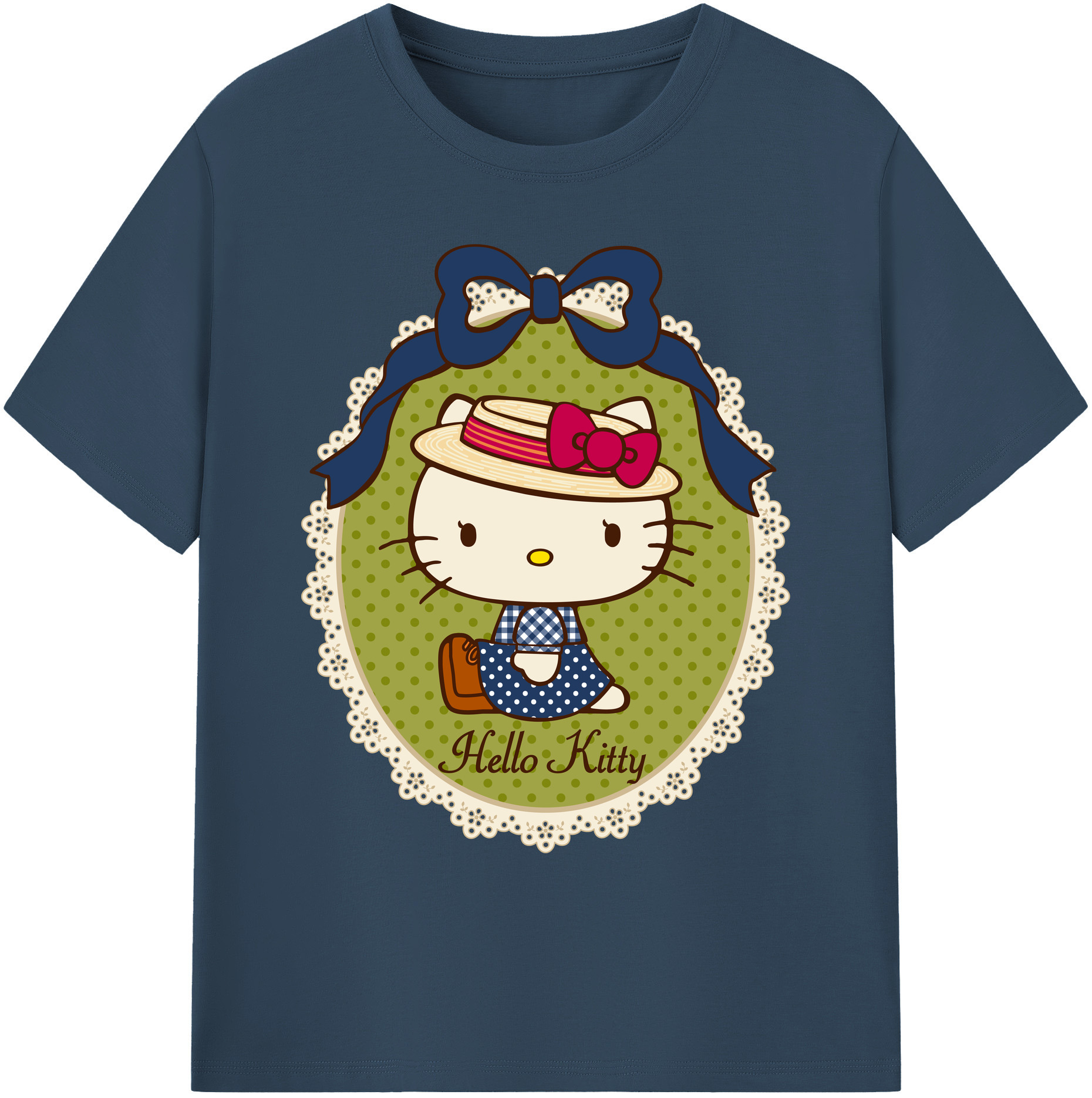 （画像用） Hello Kitty ハローキティ 綿100％ メンズ半袖Tシャツ｜肌触りやわらか＆通気性