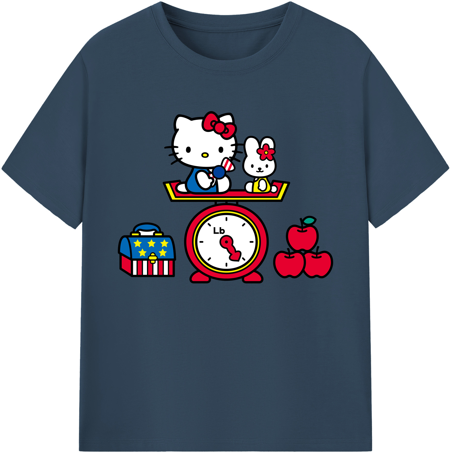 （画像用） Hello Kitty ハローキティ 綿100％ メンズ半袖Tシャツ｜肌触りやわらか＆通気性
