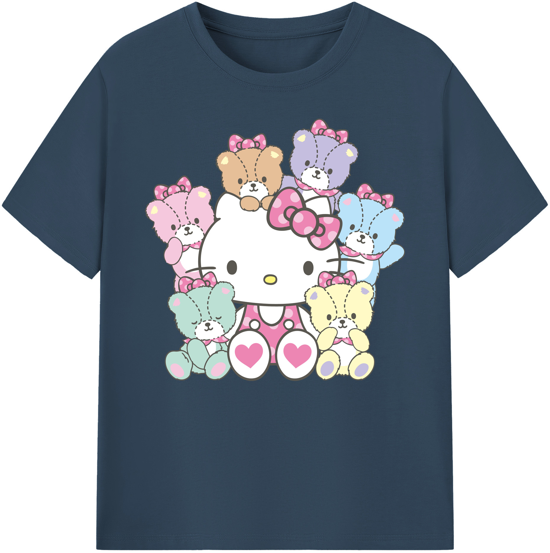 （画像用） Hello Kitty ハローキティ 綿100％ メンズ半袖Tシャツ｜肌触りやわらか＆通気性