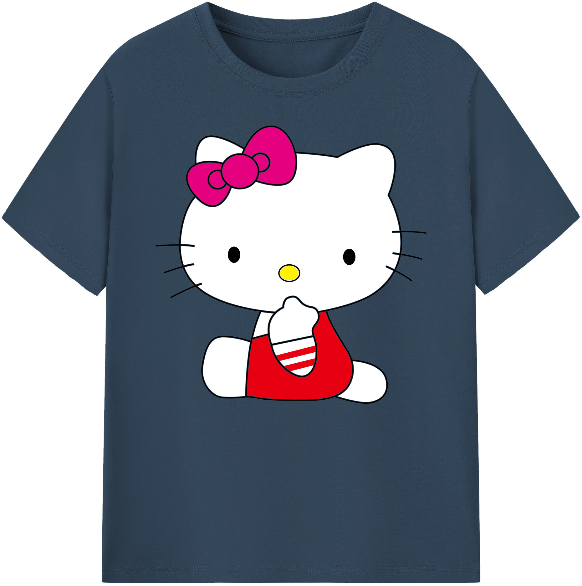 （画像用） Hello Kitty ハローキティ 綿100％ メンズ半袖Tシャツ｜肌触りやわらか＆通気性