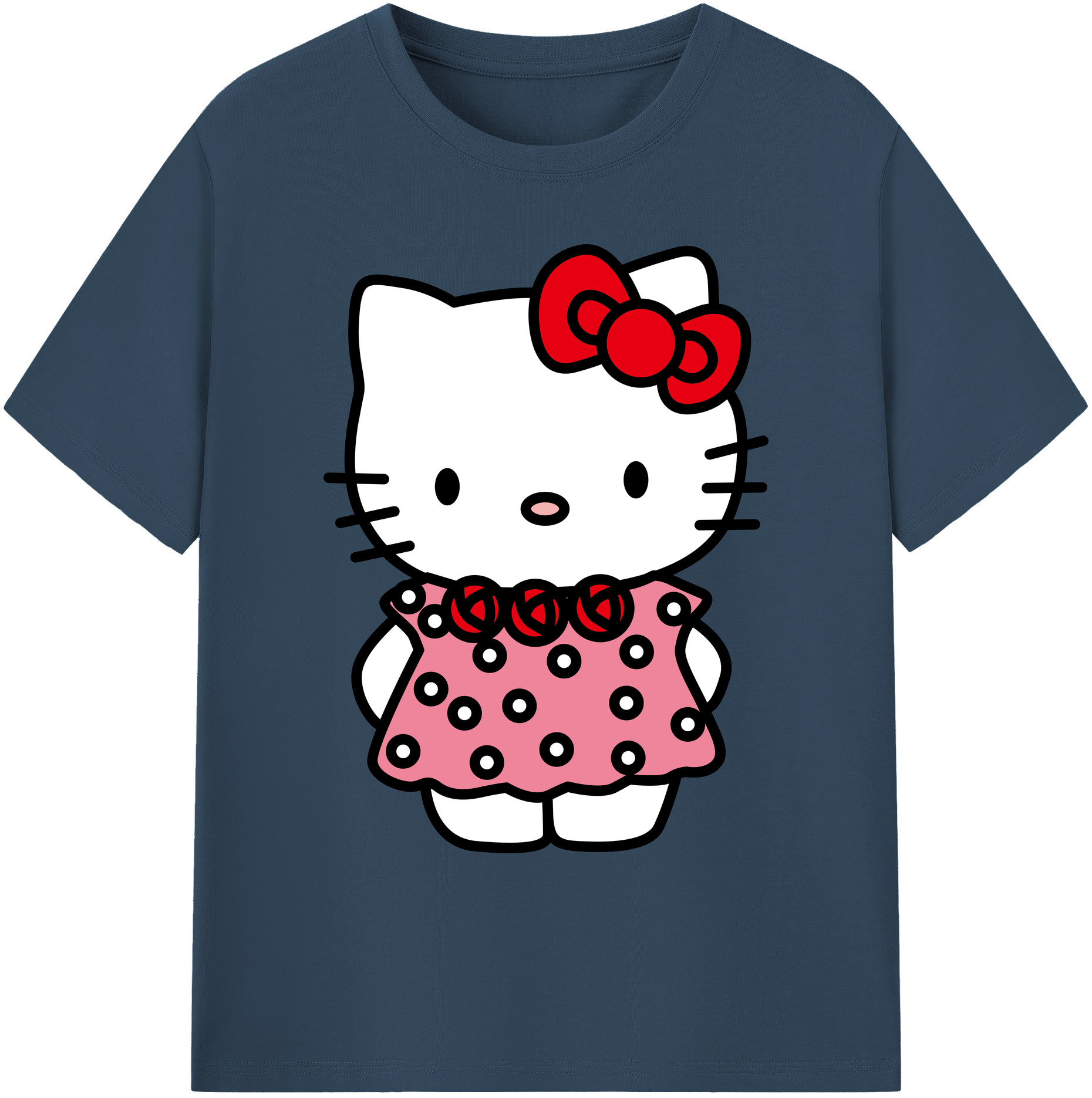 （画像用） Hello Kitty ハローキティ 綿100％ メンズ半袖Tシャツ｜肌触りやわらか＆通気性