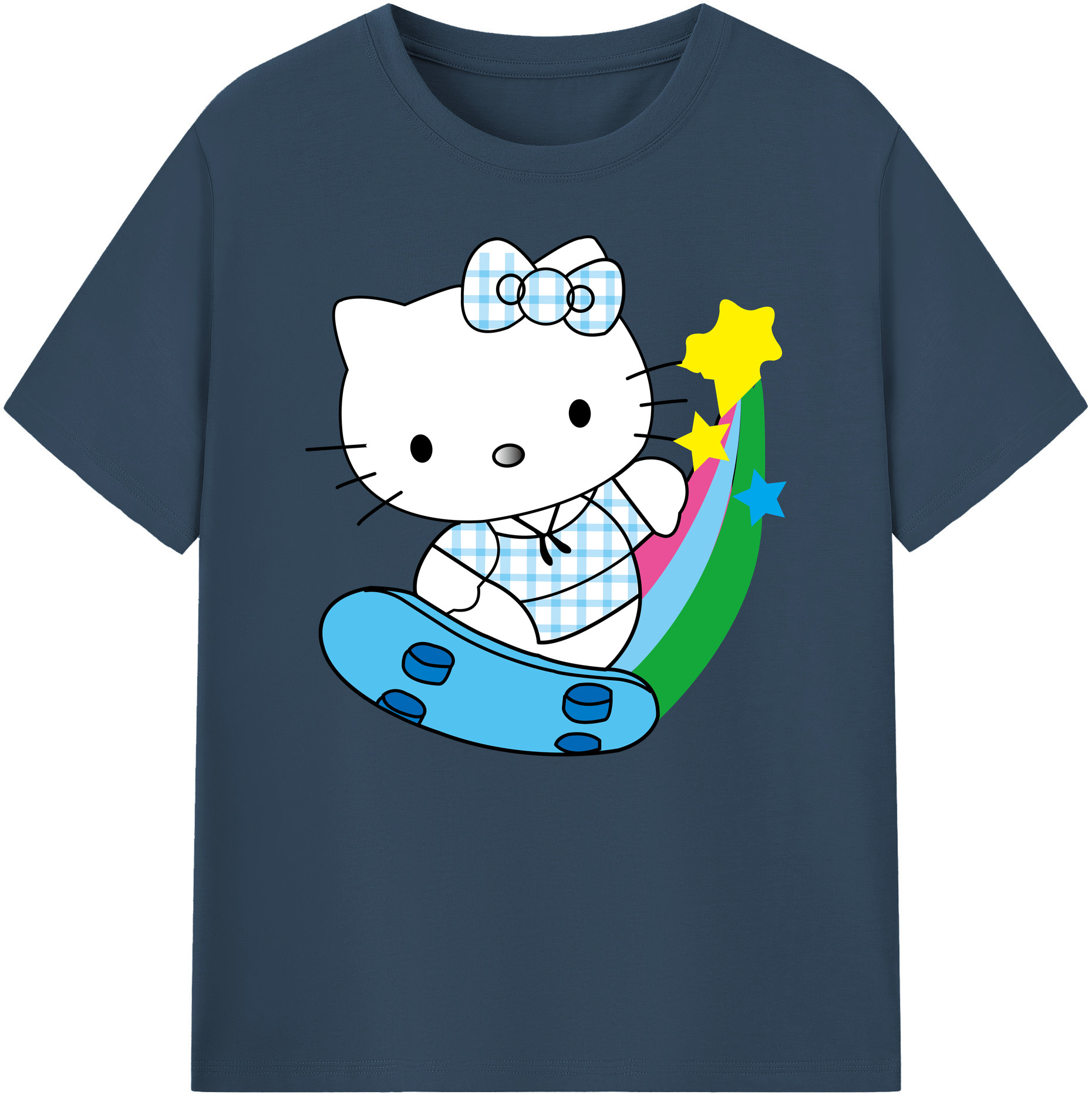 （画像用） Hello Kitty ハローキティ 綿100％ メンズ半袖Tシャツ｜肌触りやわらか＆通気性