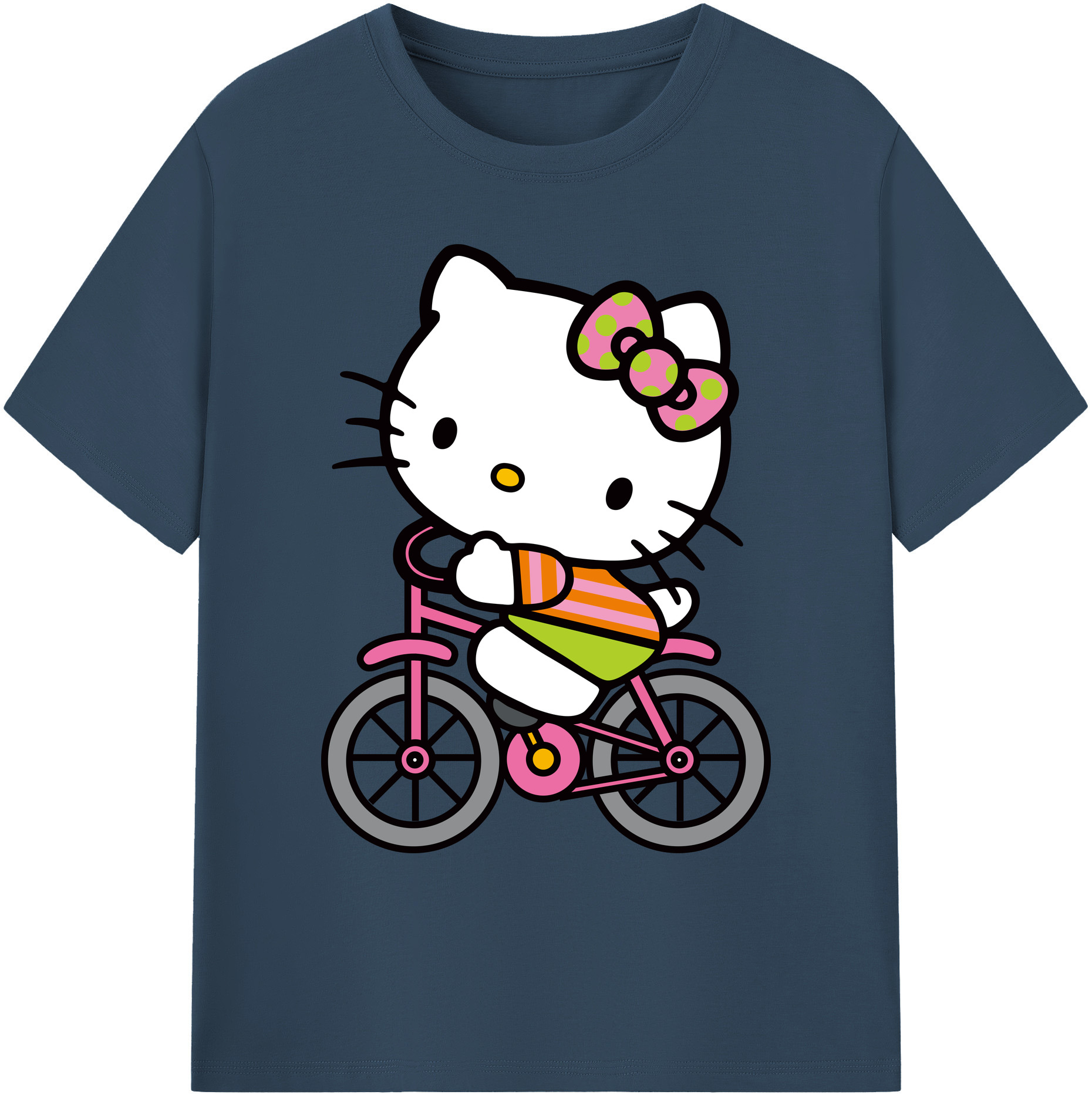 （画像用） Hello Kitty ハローキティ 綿100％ メンズ半袖Tシャツ｜肌触りやわらか＆通気性