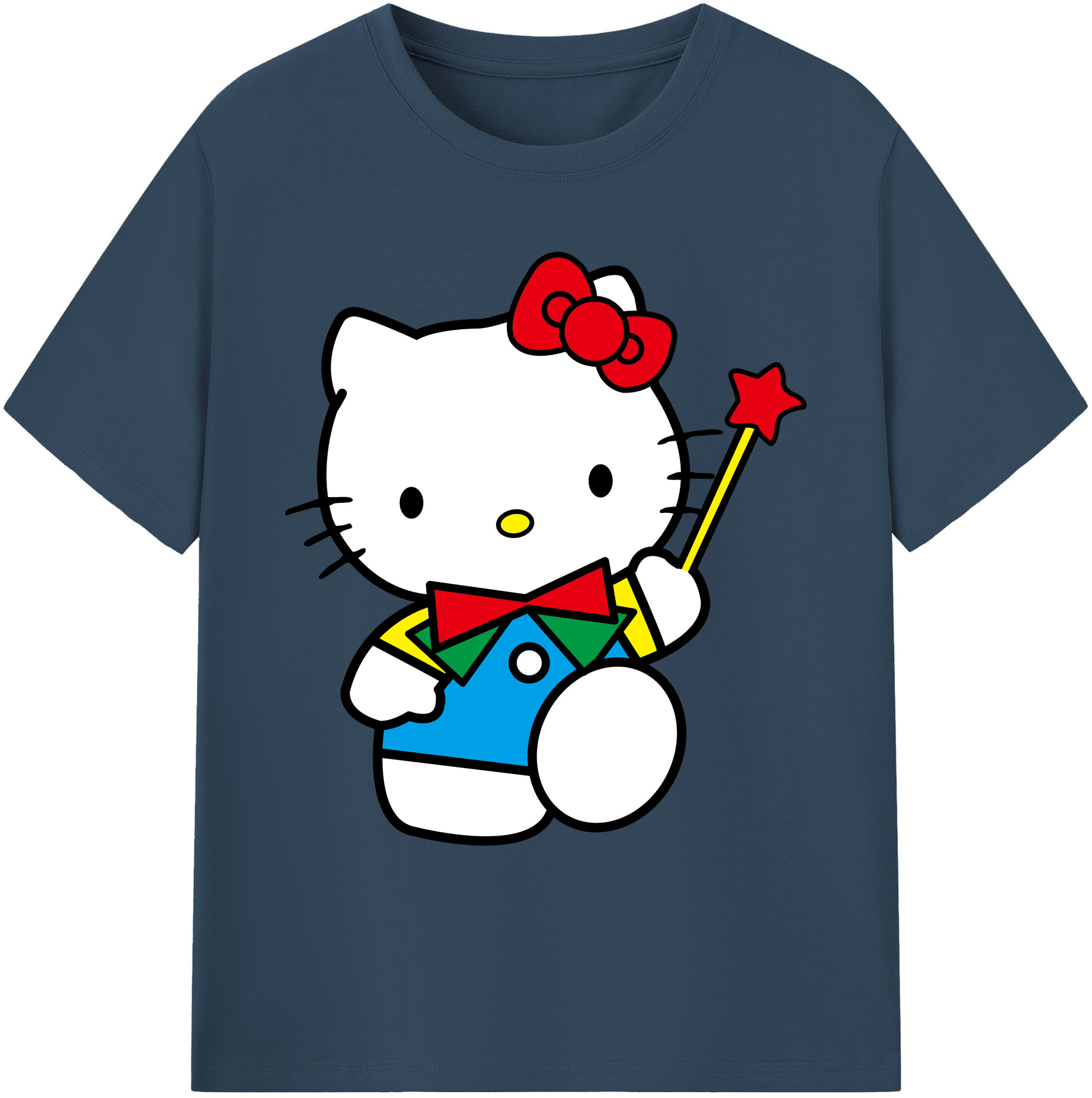 （画像用） Hello Kitty ハローキティ 綿100％ メンズ半袖Tシャツ｜肌触りやわらか＆通気性