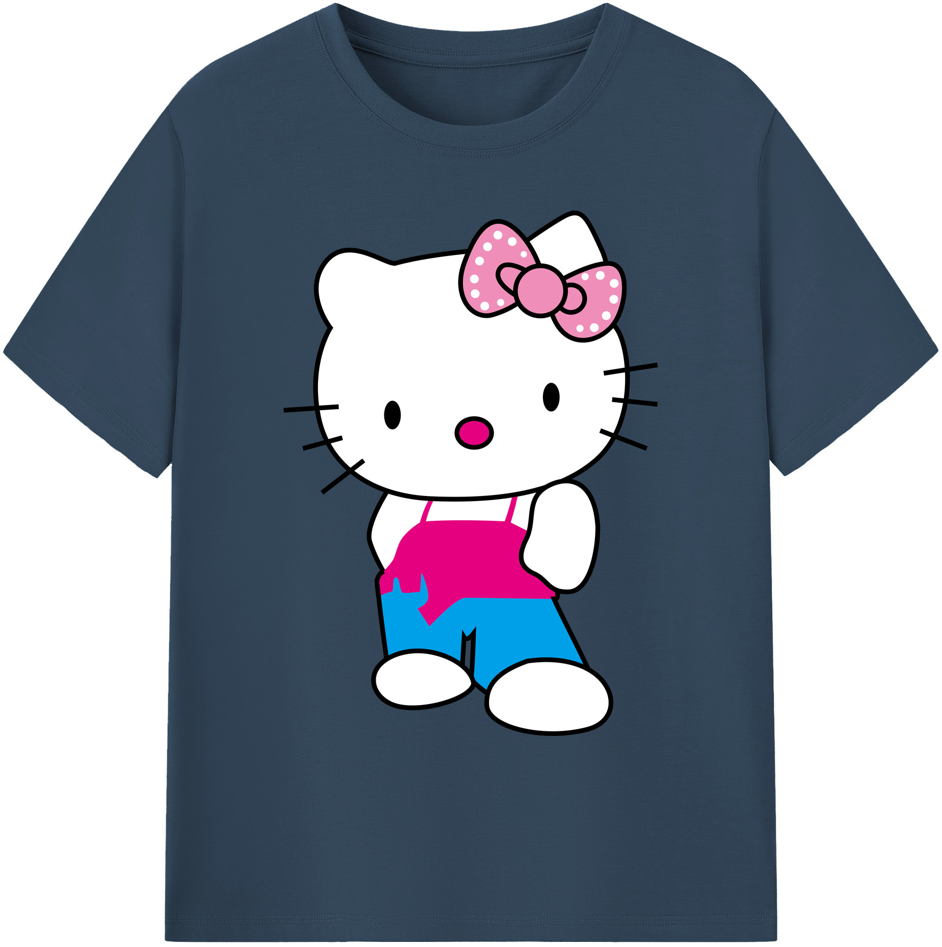 （画像用） Hello Kitty ハローキティ 綿100％ メンズ半袖Tシャツ｜肌触りやわらか＆通気性