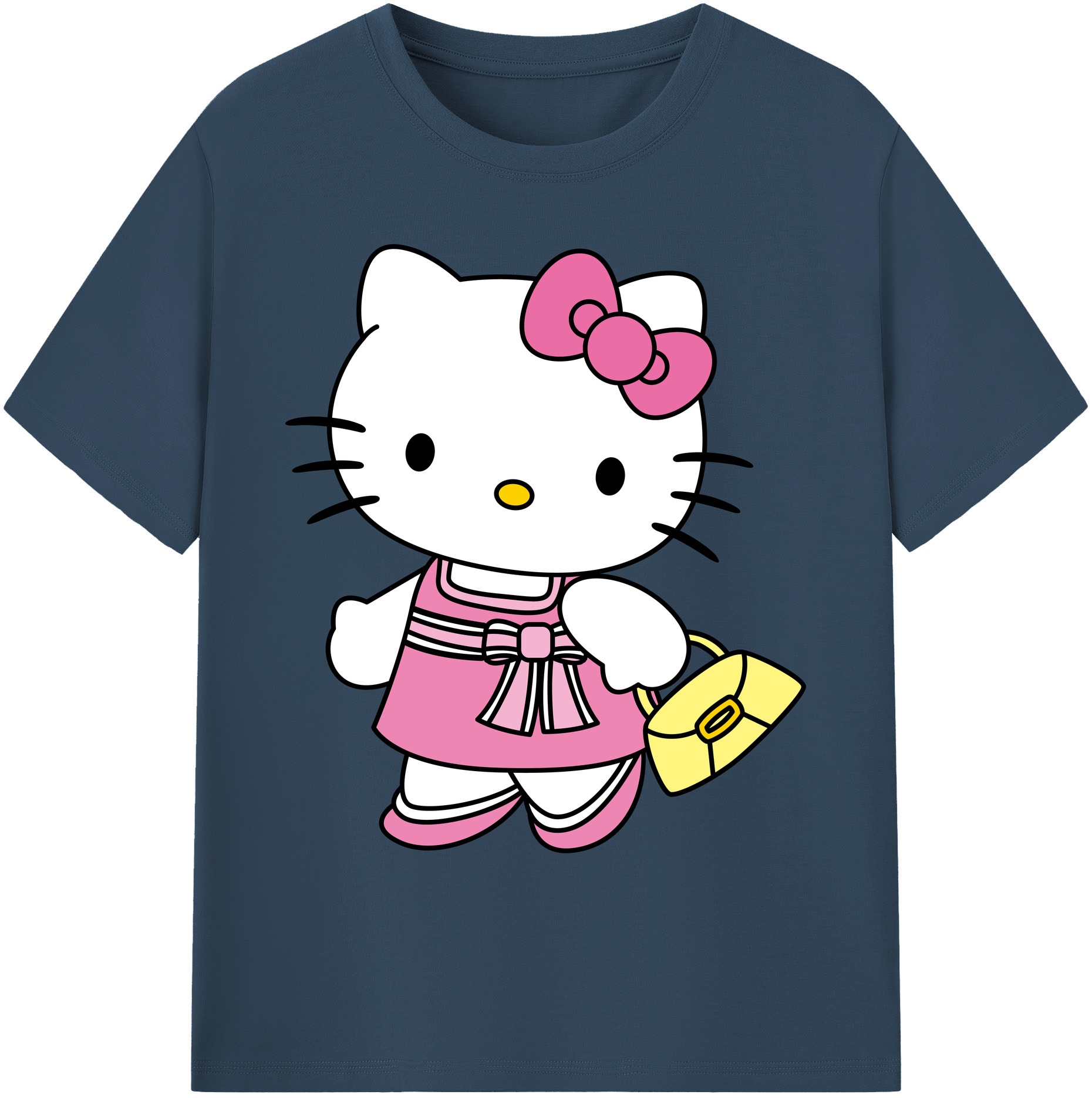 （画像用） Hello Kitty ハローキティ 綿100％ メンズ半袖Tシャツ｜肌触りやわらか＆通気性