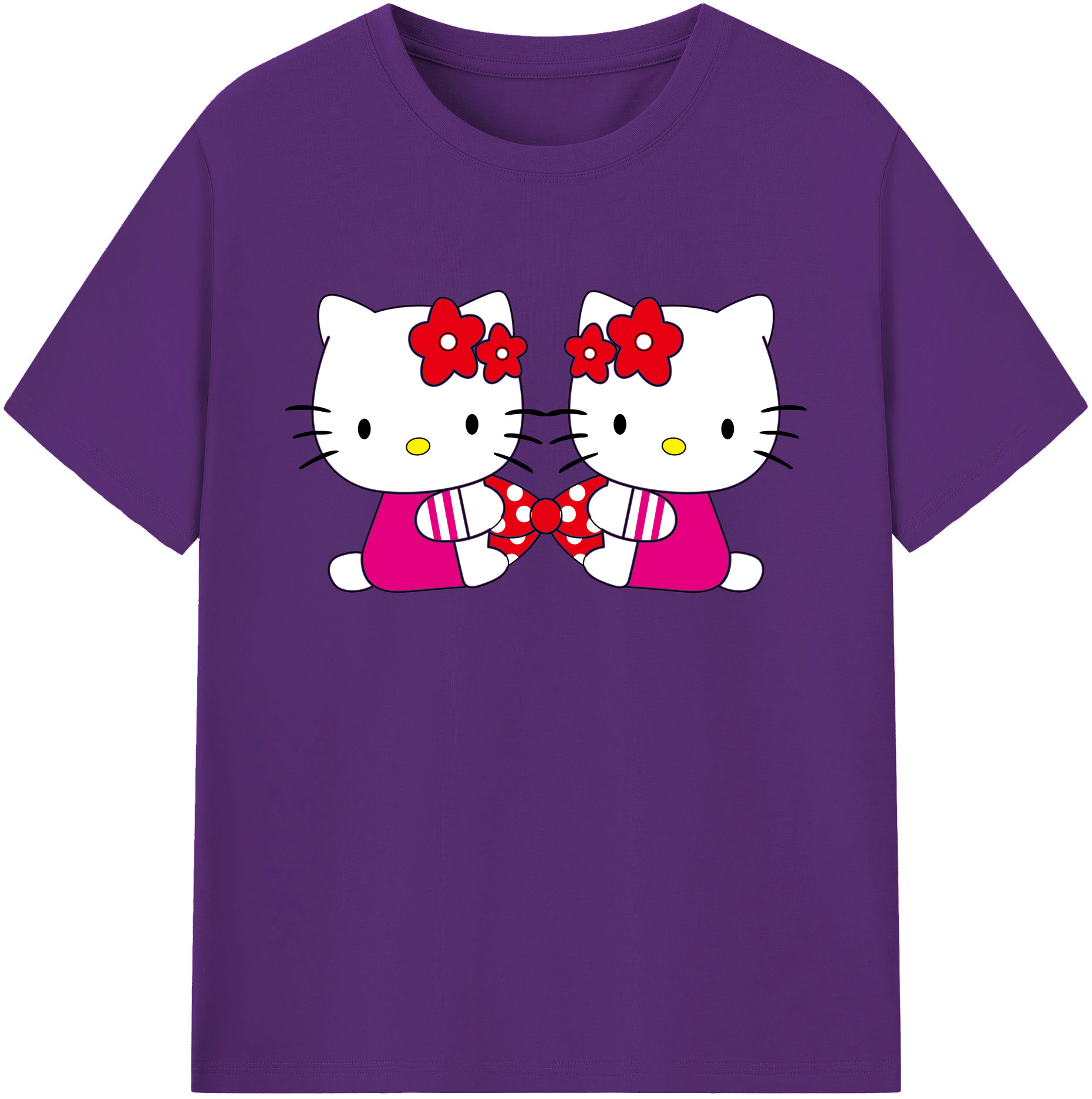 （画像用） Hello Kitty ハローキティ 綿100％ メンズ半袖Tシャツ｜肌触りやわらか＆通気性