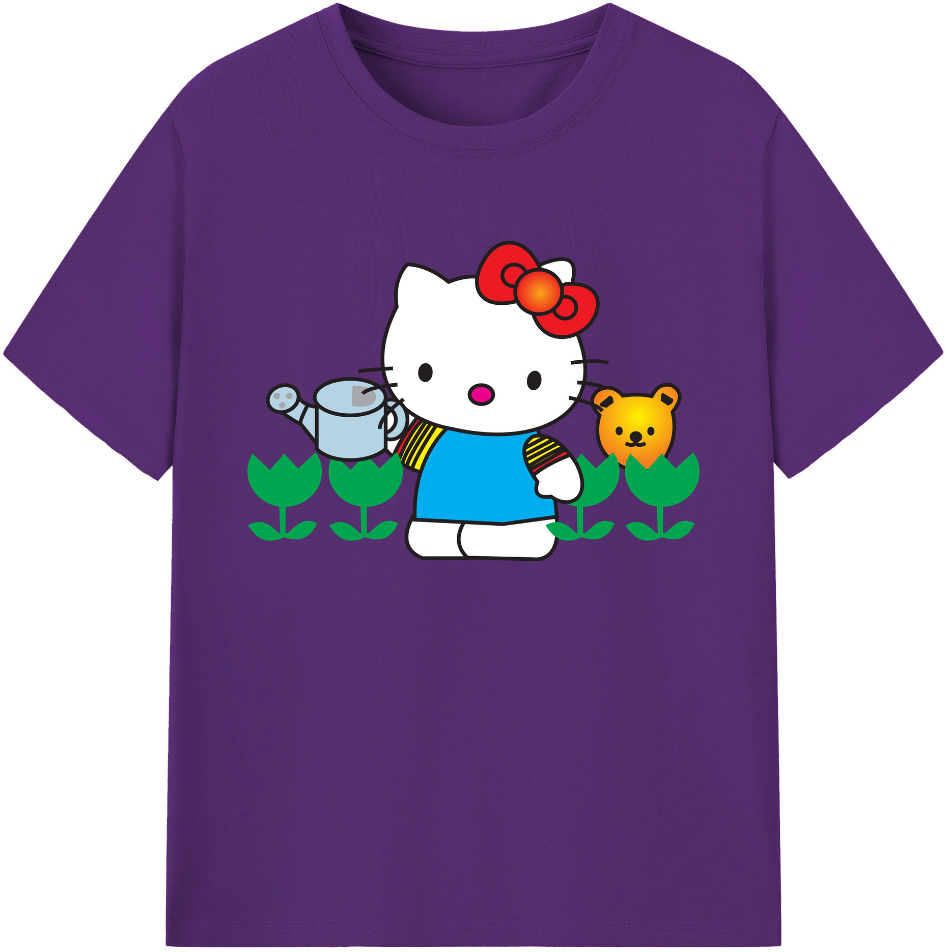 （画像用） Hello Kitty ハローキティ 綿100％ メンズ半袖Tシャツ｜肌触りやわらか＆通気性