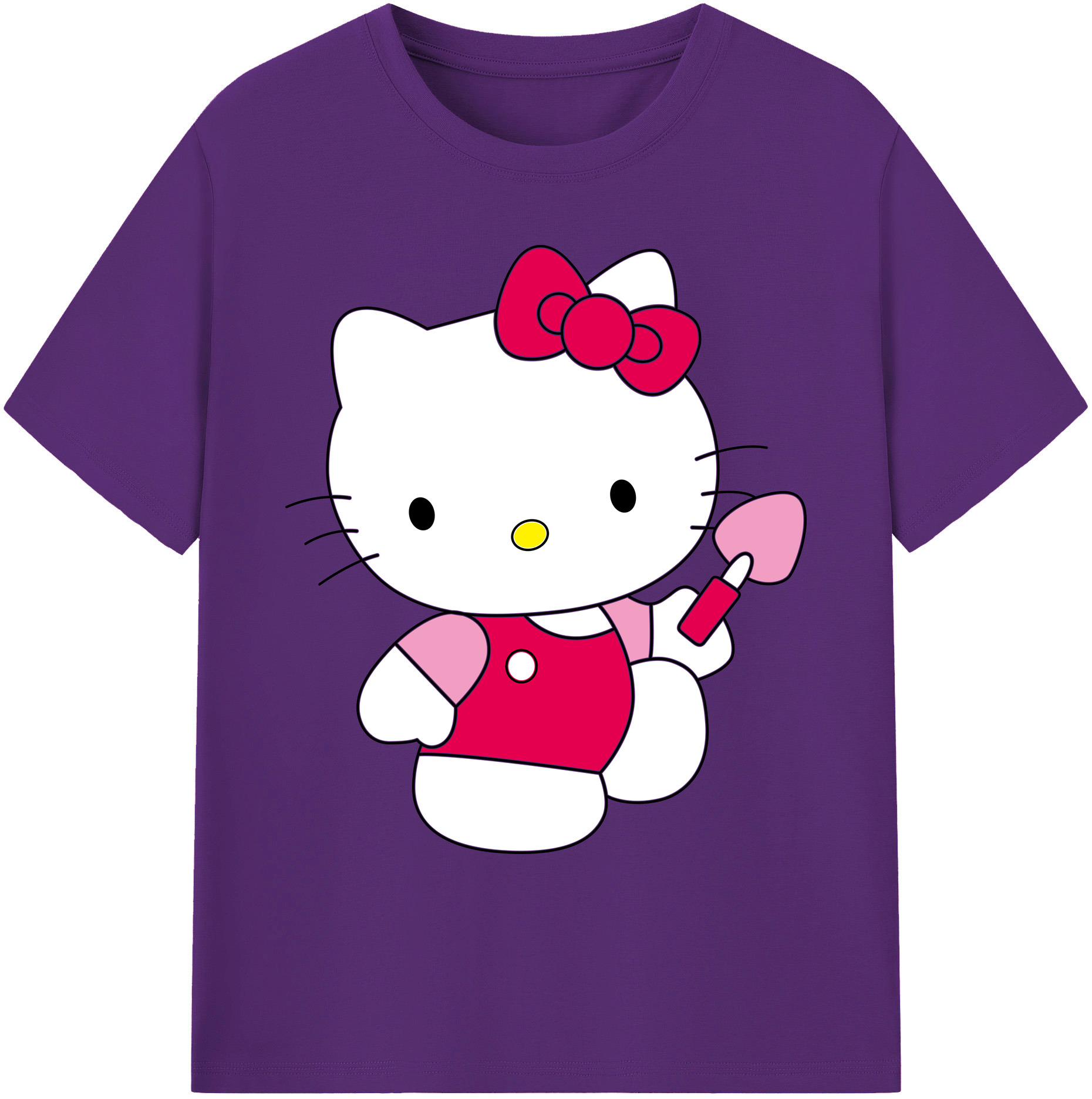 （画像用） Hello Kitty ハローキティ 綿100％ メンズ半袖Tシャツ｜肌触りやわらか＆通気性
