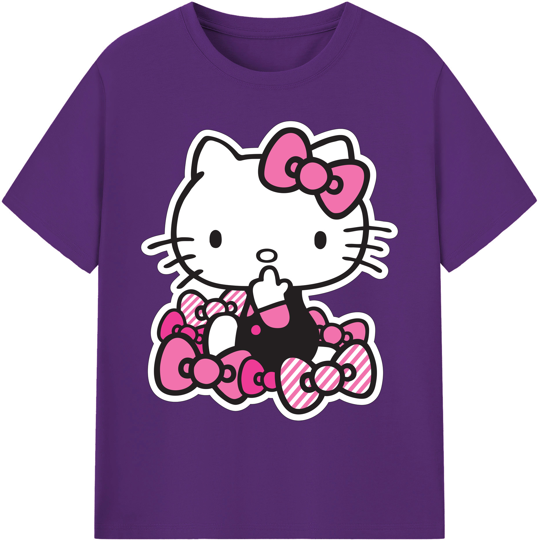 （画像用） Hello Kitty ハローキティ 綿100％ メンズ半袖Tシャツ｜肌触りやわらか＆通気性