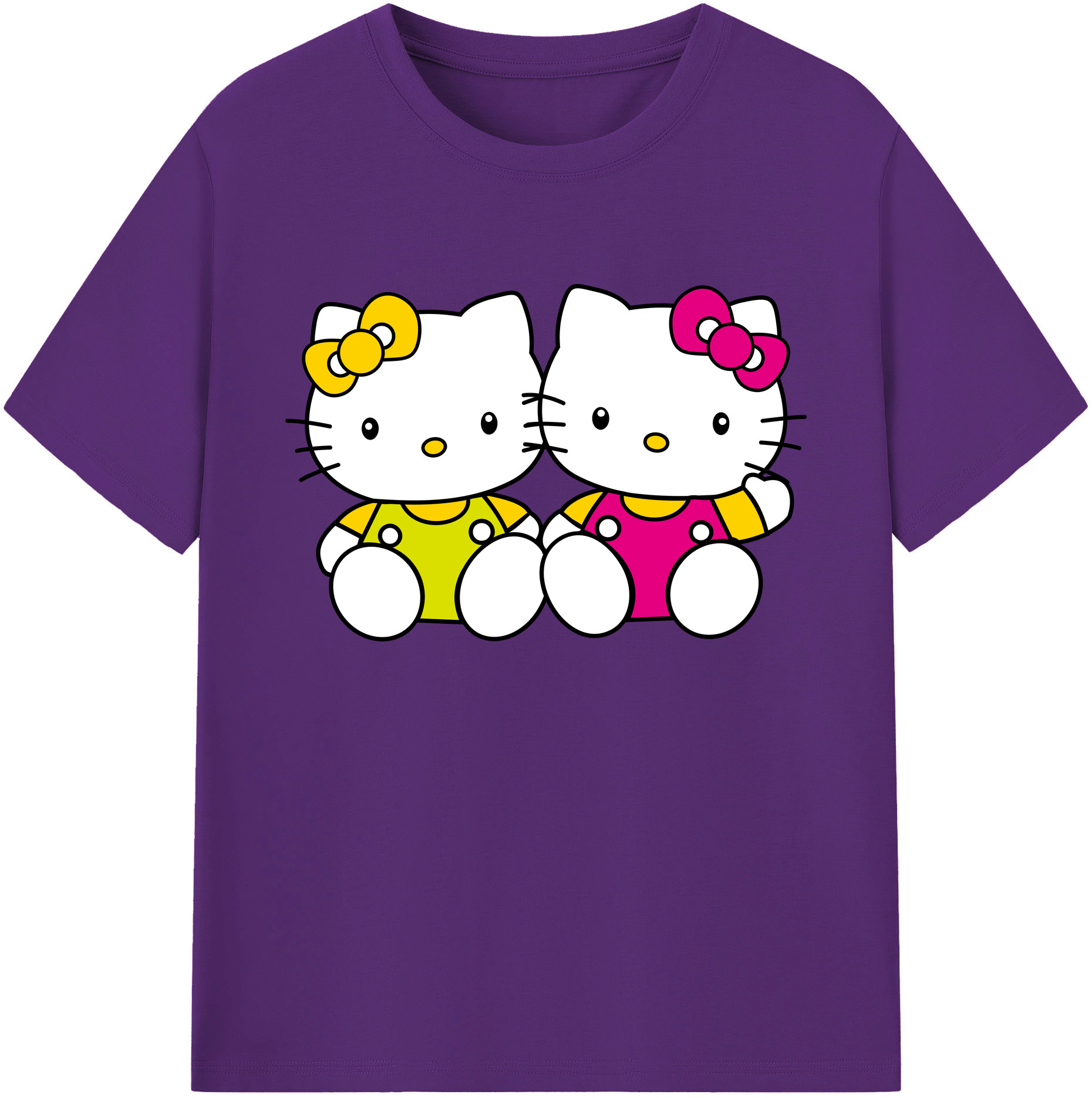 （画像用） Hello Kitty ハローキティ 綿100％ メンズ半袖Tシャツ｜肌触りやわらか＆通気性