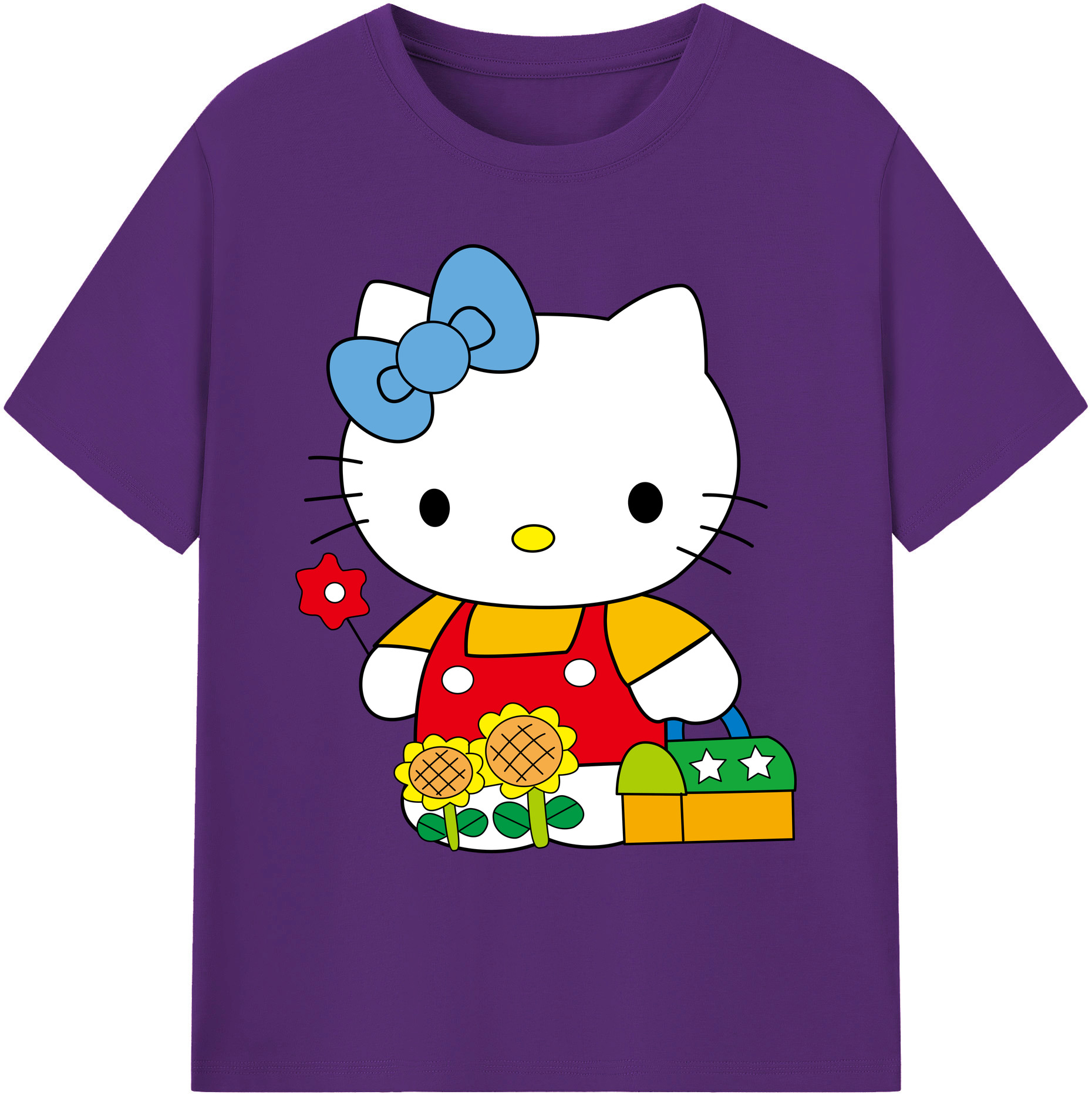 （画像用） Hello Kitty ハローキティ 綿100％ メンズ半袖Tシャツ｜肌触りやわらか＆通気性